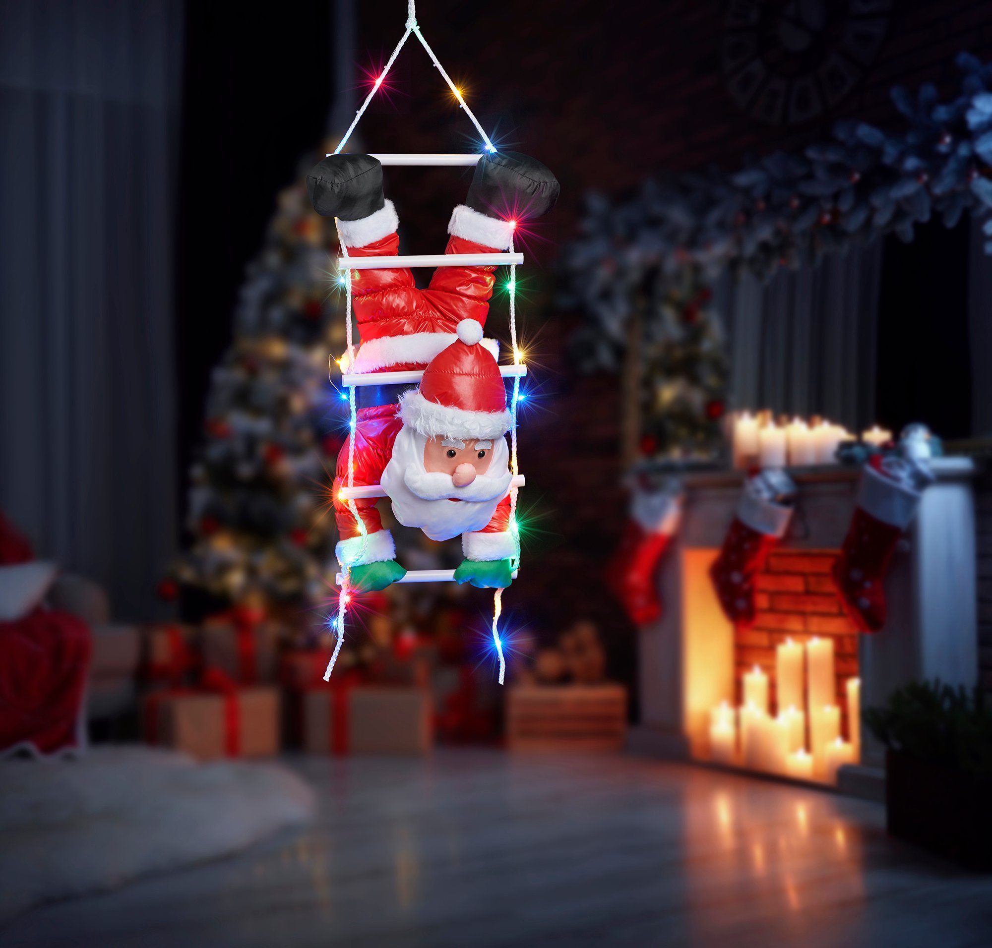 BONETTI LED Dekofigur Weihnachtsmann kopfüber, Timerfunktion, LED fest inte günstig online kaufen