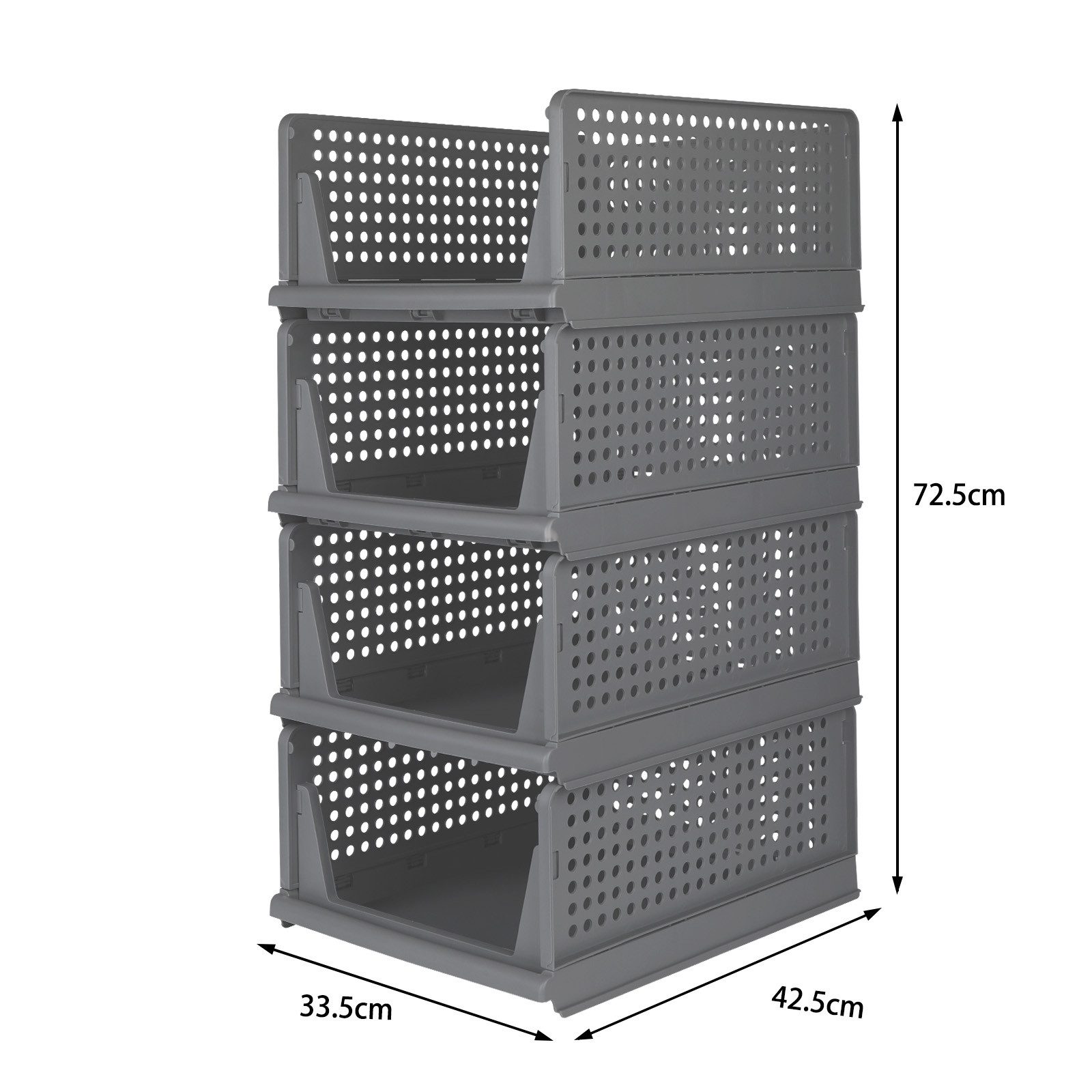 JEOBEST Organizer Stapelbarer Kleiderschrank, Schublade Faltbare Aufbewahrungsbox, (Set of 4), Plastik Lagerkisten für Schlafzimmer, Küche, Bad, Büro – Bild 2 von 5