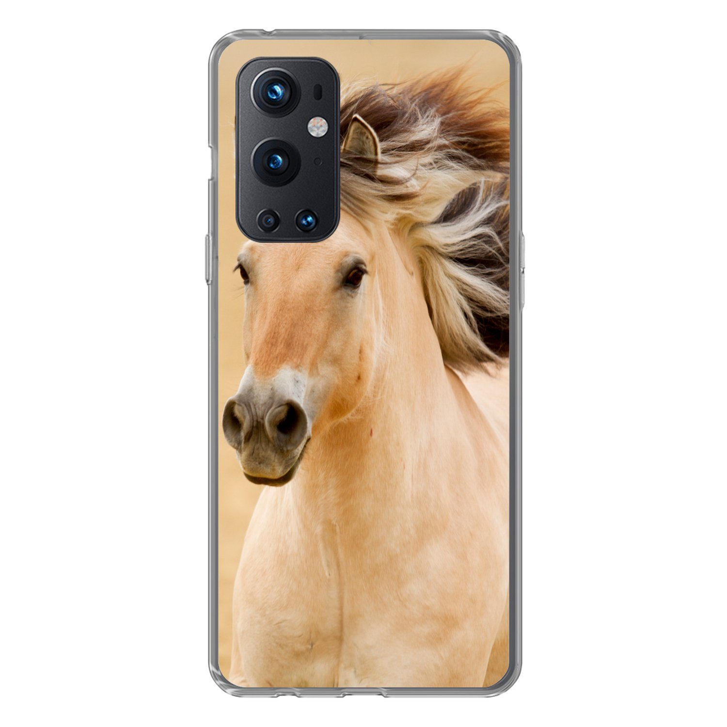MuchoWow Handyhülle für OnePlus 9 Pro Pferde - Tiere - Mähne - Porträt, Phone Case, Silikon, Schutzhülle Dünn