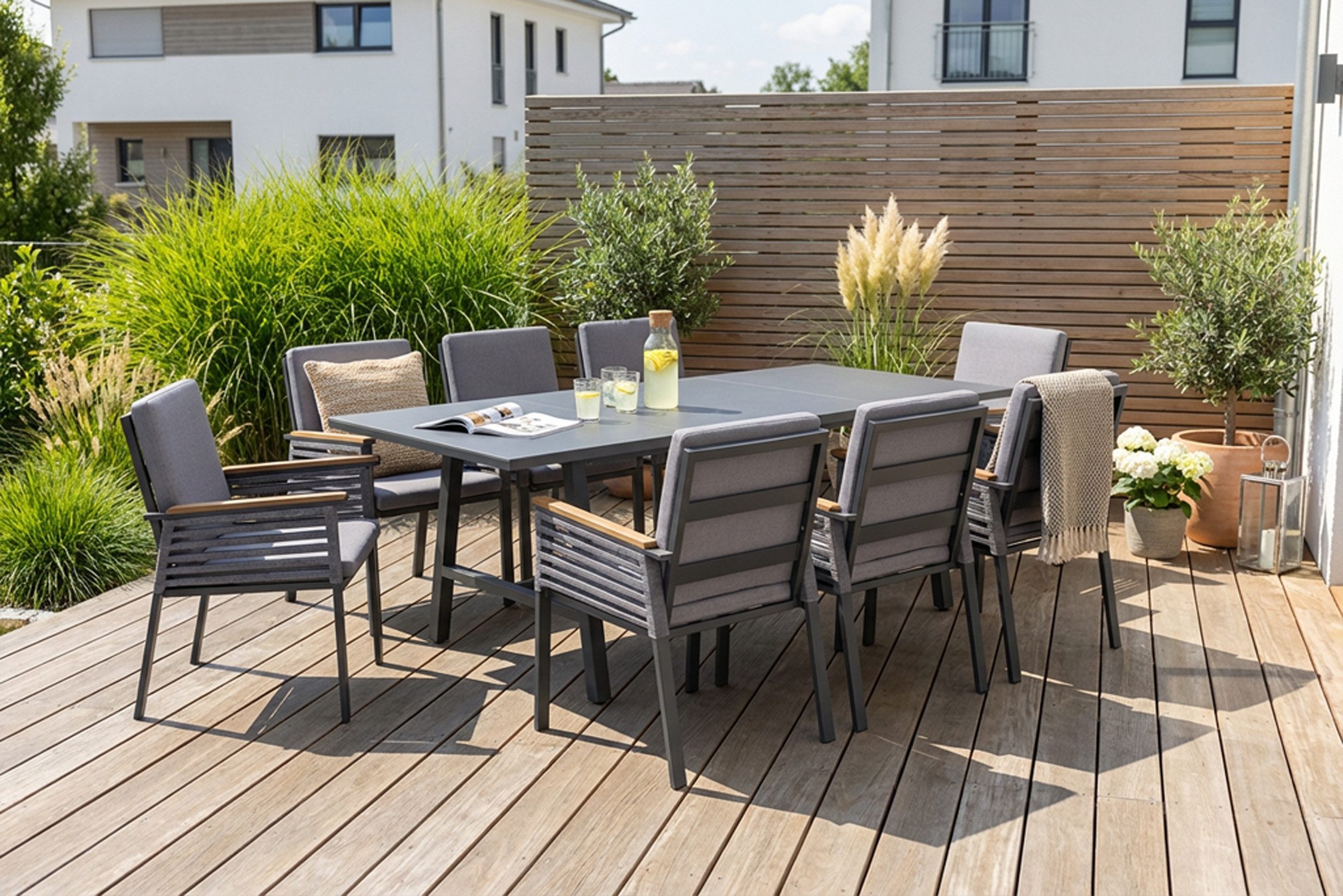 KONIFERA Garten-Essgruppe Diningset »Edessa«, (Set, 25-tlg., 8 Sessel, Tisc günstig online kaufen