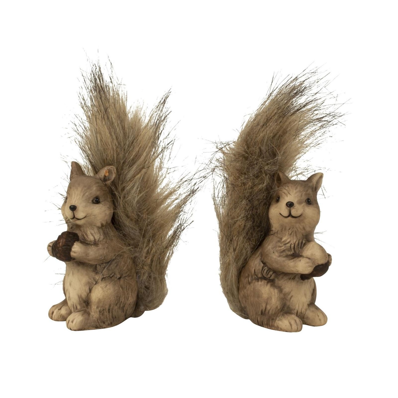 Geschenkestadl Tierfigur 2 Eichhörnchen flauschiger Schwanz und Nuss 10cm u günstig online kaufen
