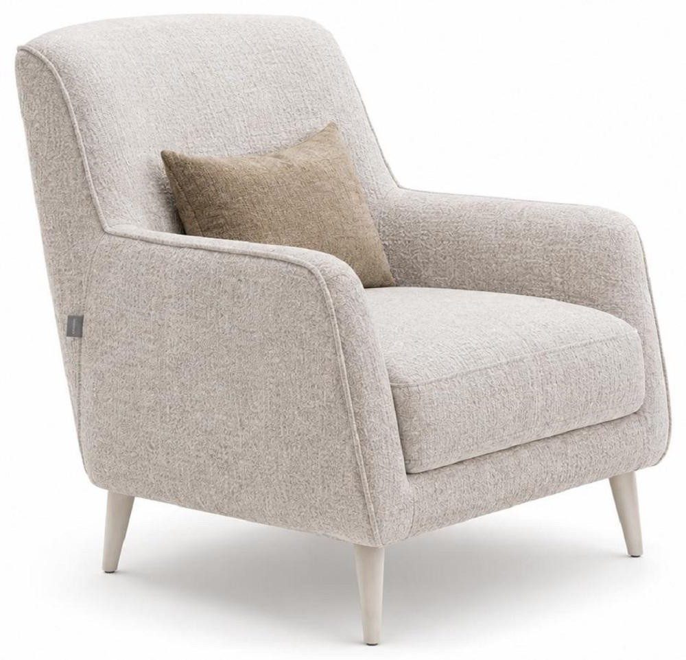 Xlmoebel Relaxsessel Sessel Wohnzimmer Eleganter Minimalismus Modern Komfort Stoff Beige (1-St., 1-tlg), Mit Kissen