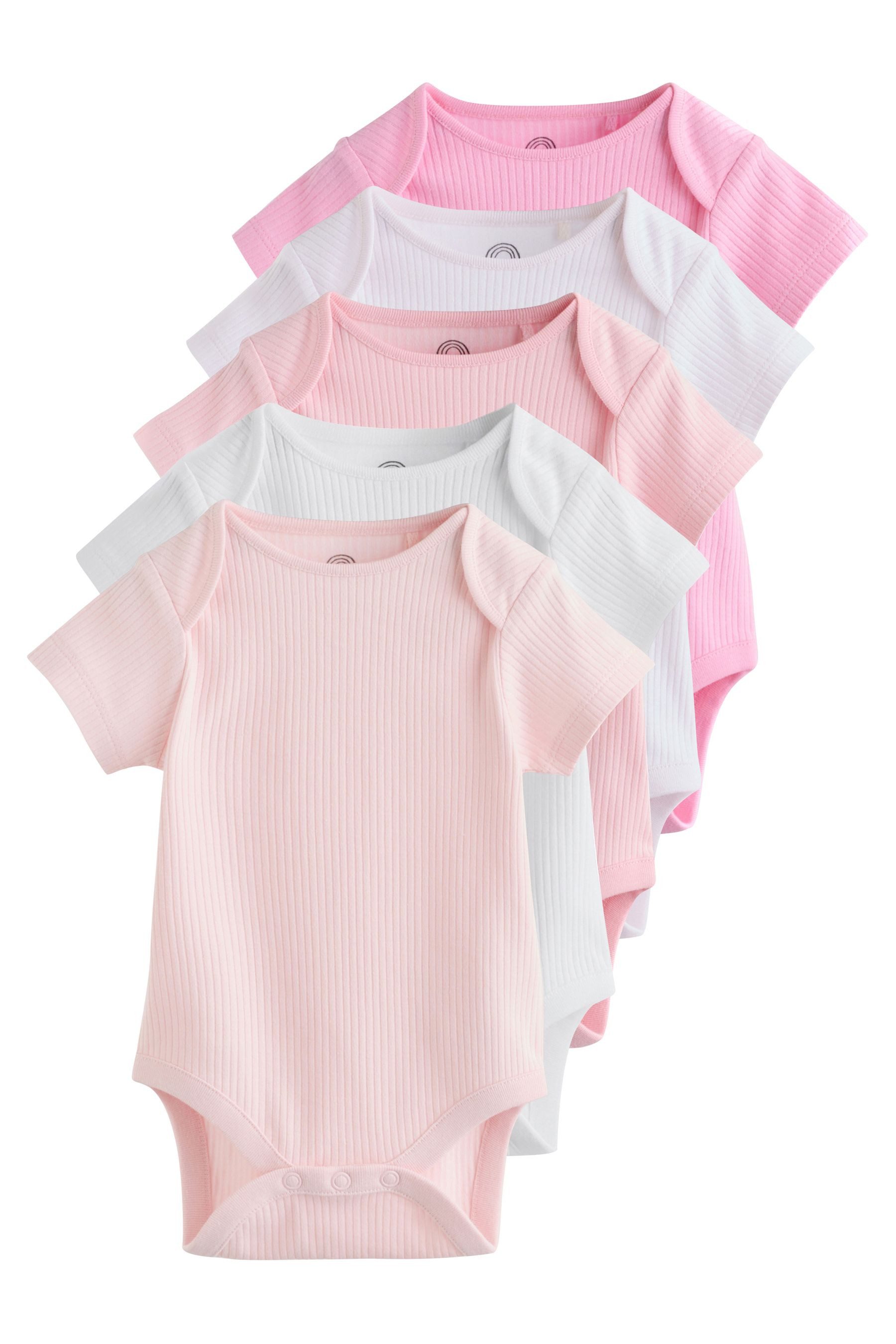 Next Kurzarmbody Kurzärmelige Baby Bodysuits im 5er-Pack (5-tlg)