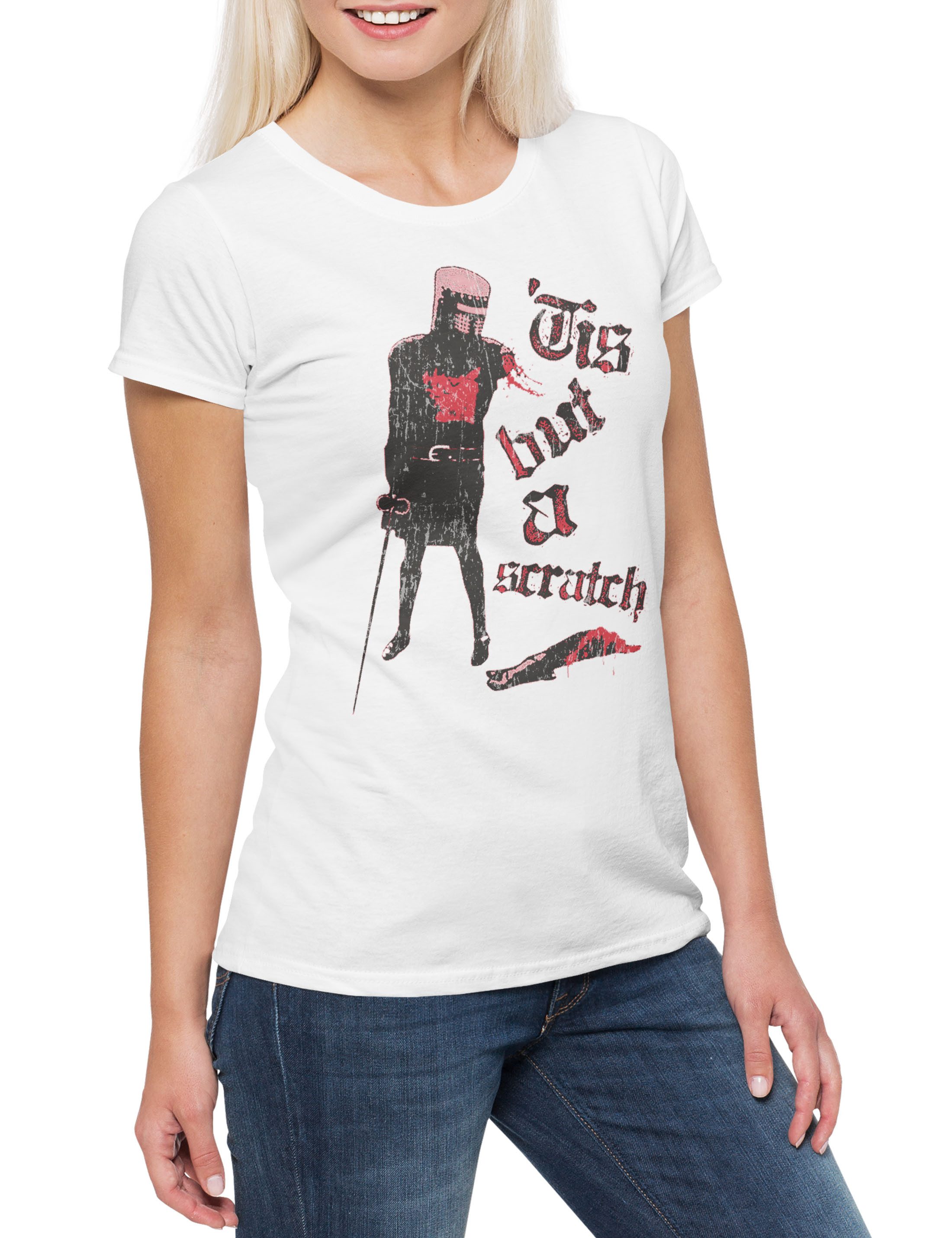 Print-Shirt Tis But A Scratch Damen T-Shirt Monty Fun Black Knight Python Ni Die