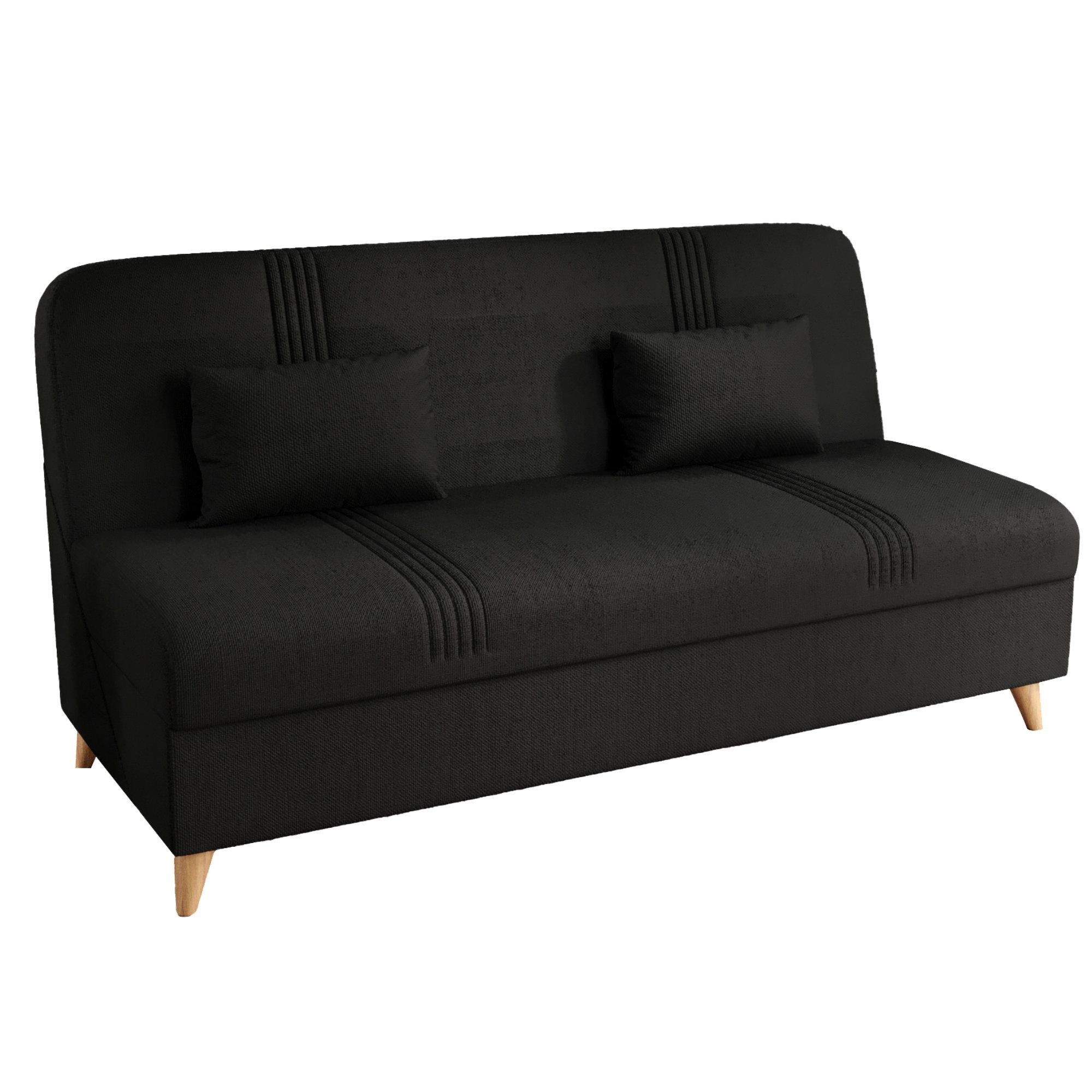 Sitzer 88 x Murcia Sofa, Sofa 182 cm Bettfunktion Gozos Gozos x 74 Leinenoptikstoff, 3 Schwarz Series