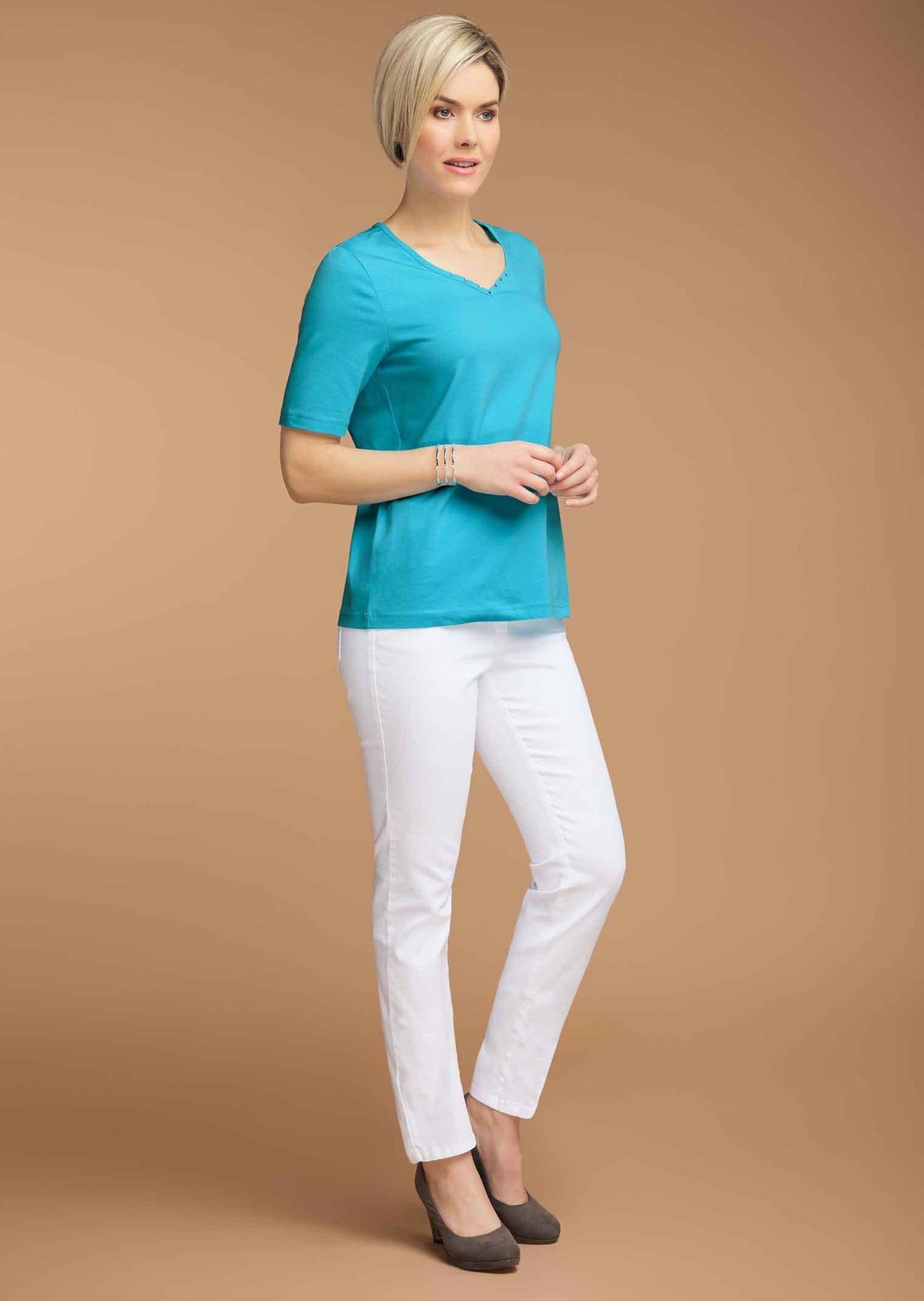 GOLDNER T-Shirt T-Shirt mit charmantem Ausschnitt günstig online kaufen