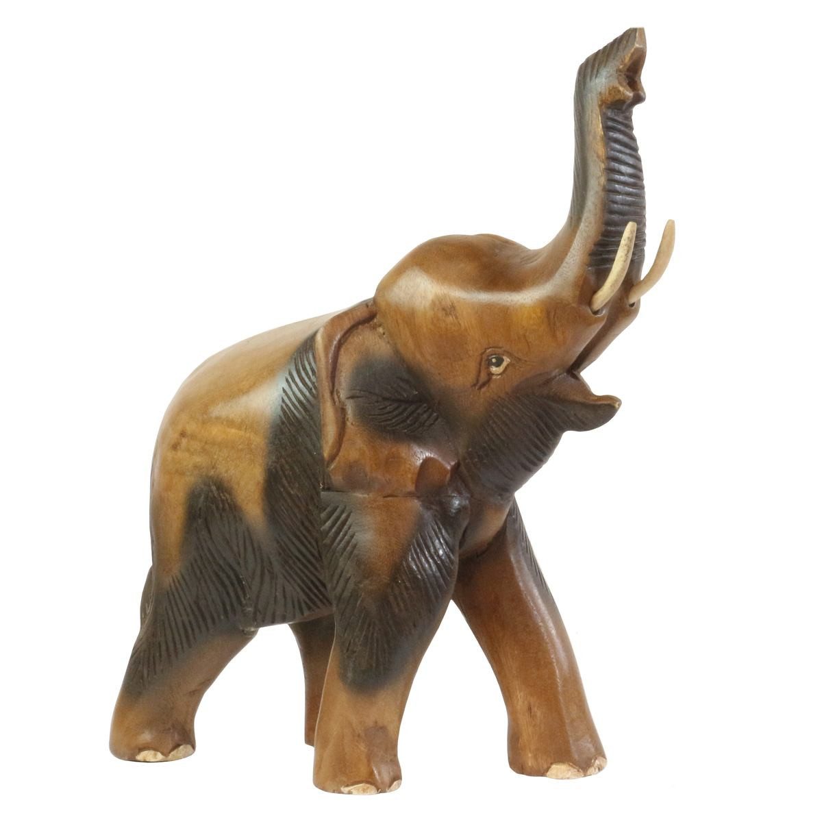 Oriental Galerie Dekofigur Elefant Skulptur Rüssel oben Braun 38 cm (1 St), günstig online kaufen