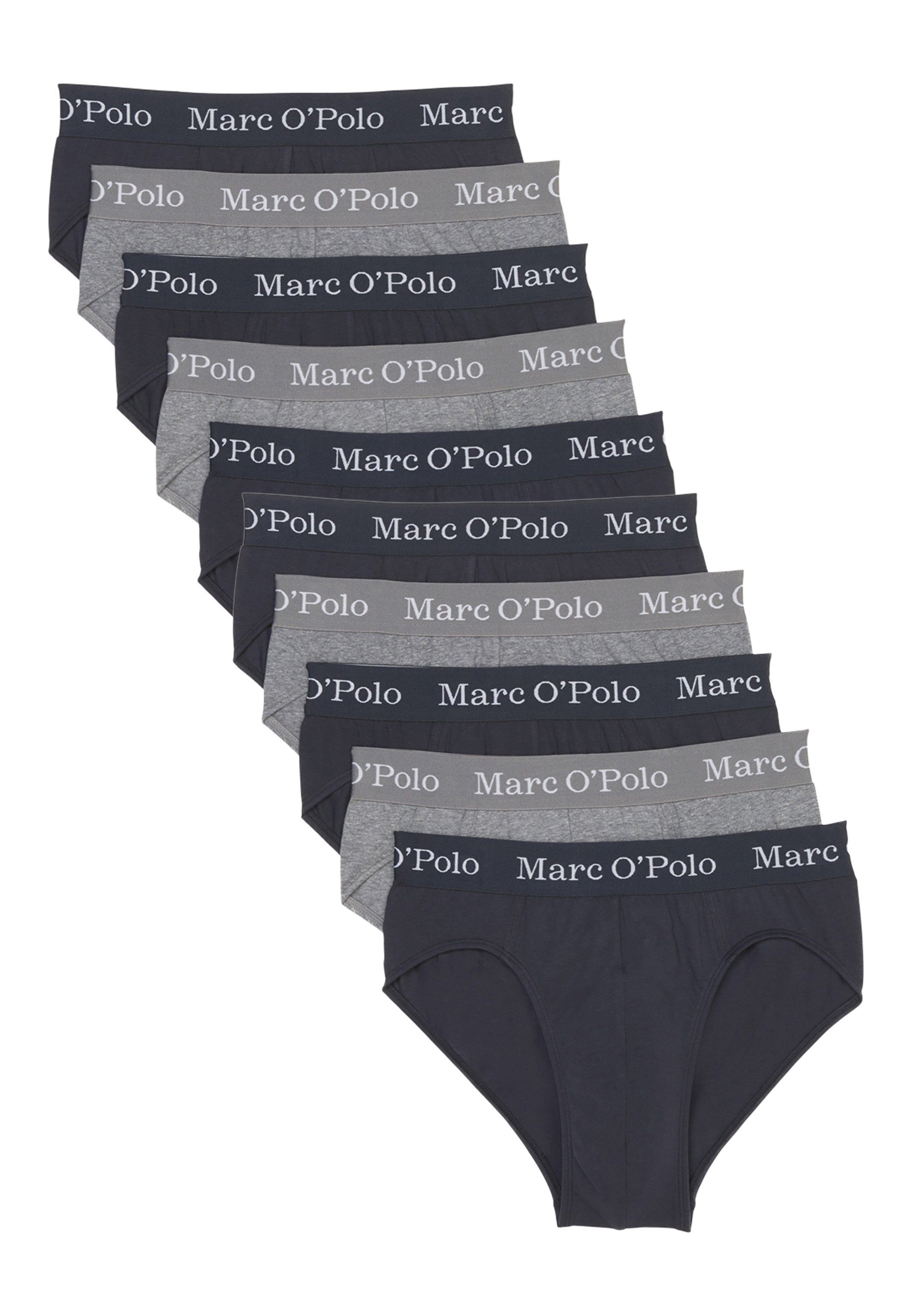 Marc O'Polo Slip 10er Pack Elements Organic Cotton (Spar-Set, 10-St) Slip / Unterhose - Baumwolle - Ohne Eingriff - Navy/Grey Melange