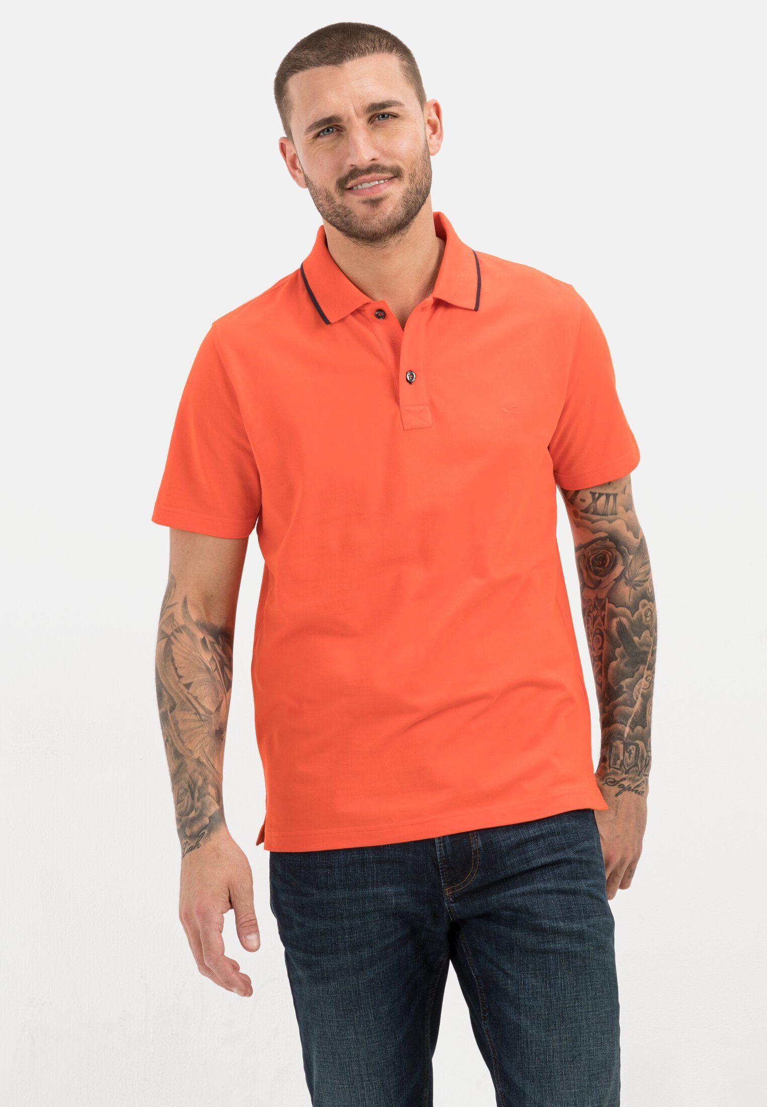 camel active Poloshirt aus reiner Baumwolle Shirts_Poloshirt Rot