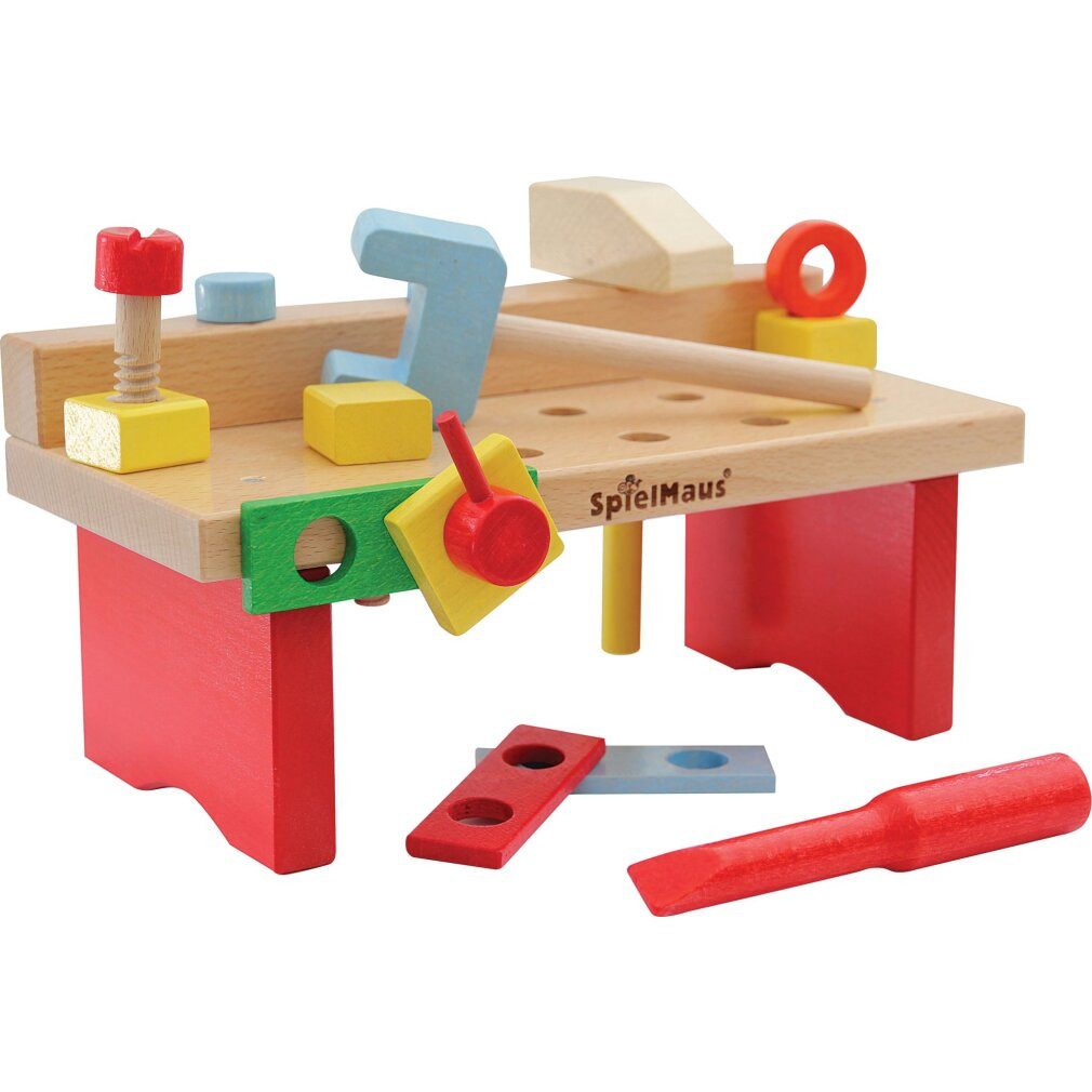 Vedes Spiel SpielMaus Holz Werkbank 15 teilig, 29 x 14 x 13 cm