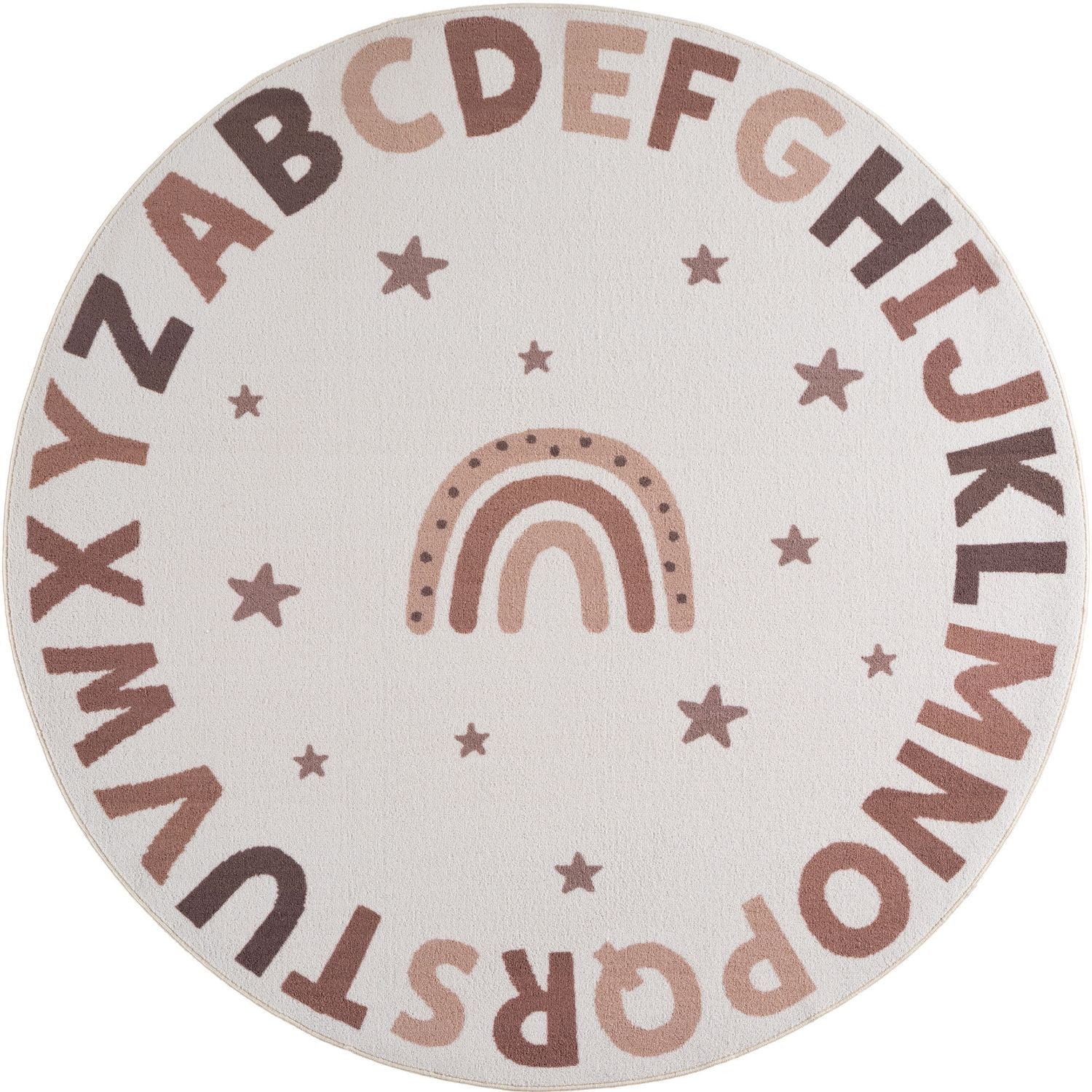 Teppich Boss Teppich Kinderteppich Coco 1133 in Creme, rund, Höhe: 8 mm, Waschbar, rutschfest, saugrobotergeeignet und strapazierfähig