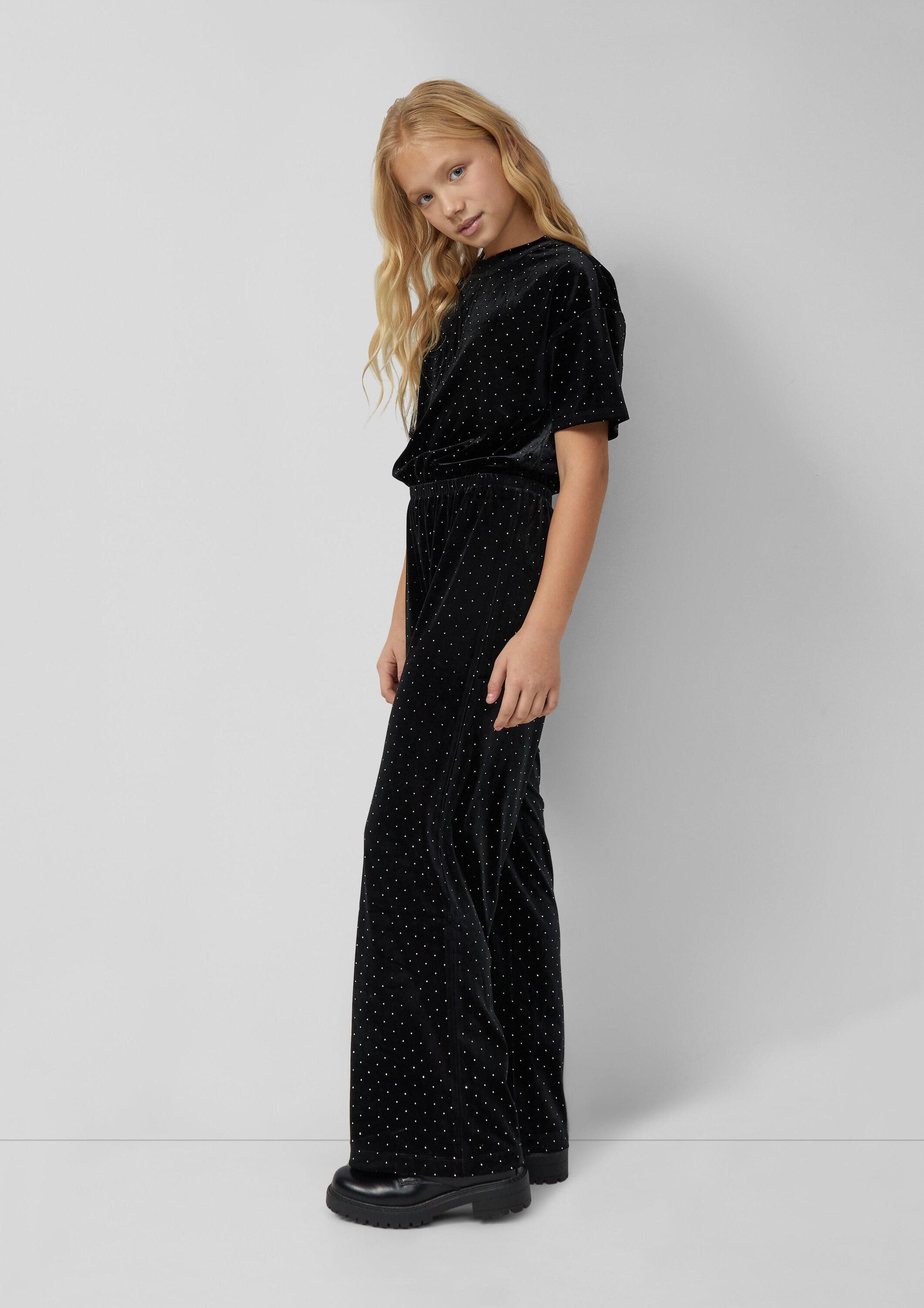 s.Oliver Jumpsuit Overall Festlicher Overall aus Samt mit Glitzersteinen – Bild 3 von 4