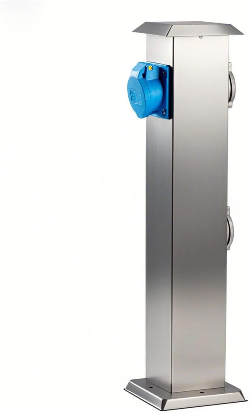 G&L Gartensteckdose mit CEE Steckdose Steckdosenverteiler 3 fach, 2 x Typ F + 1 x CEE Steckdose