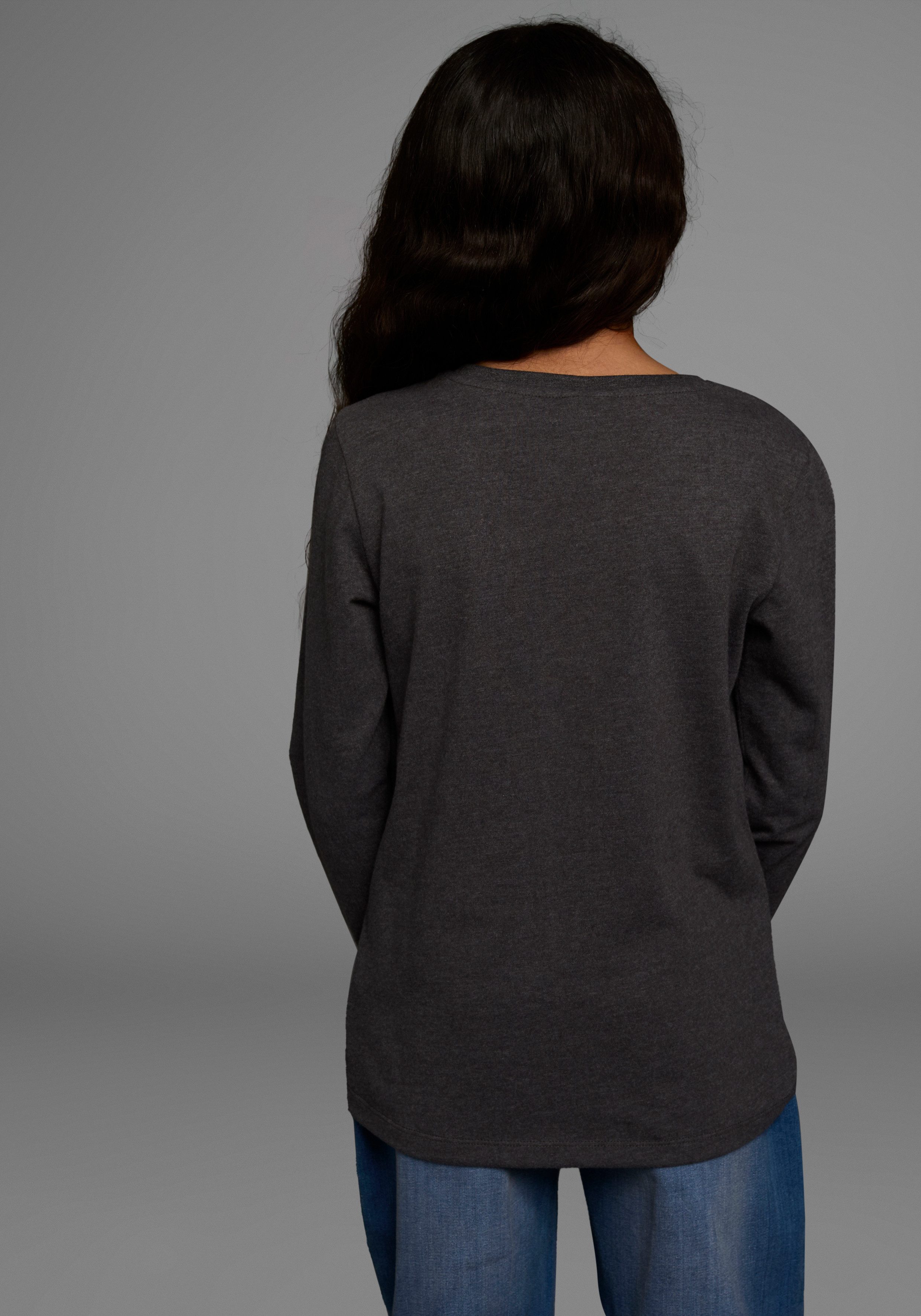 KIDSWORLD Langarmshirt ähm ...NÖ Langarm, taillierter Schnitt, mit Statements und Sprüchen