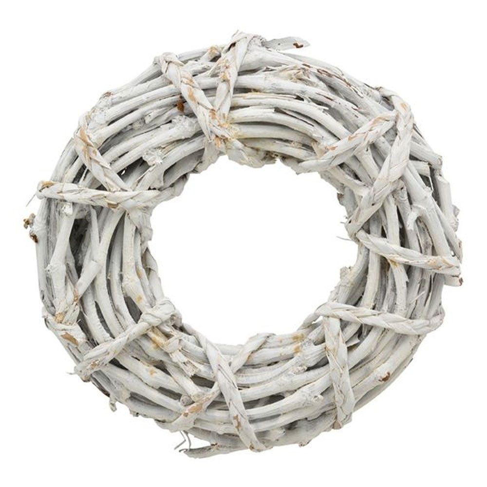 Exner GmbH Garten- & Wohnaccessoires Dekokranz Kranz Willow, weiß, Rattan, 35x9 cm