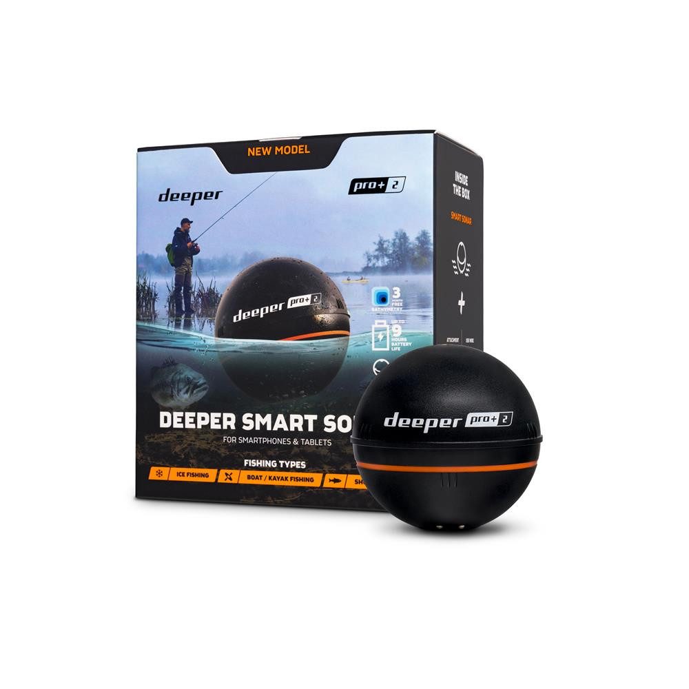 deeper Fischfinder Smart Sonar Pro Plus 2, Angel Ausrüstung Fischfinder Scan schwarz