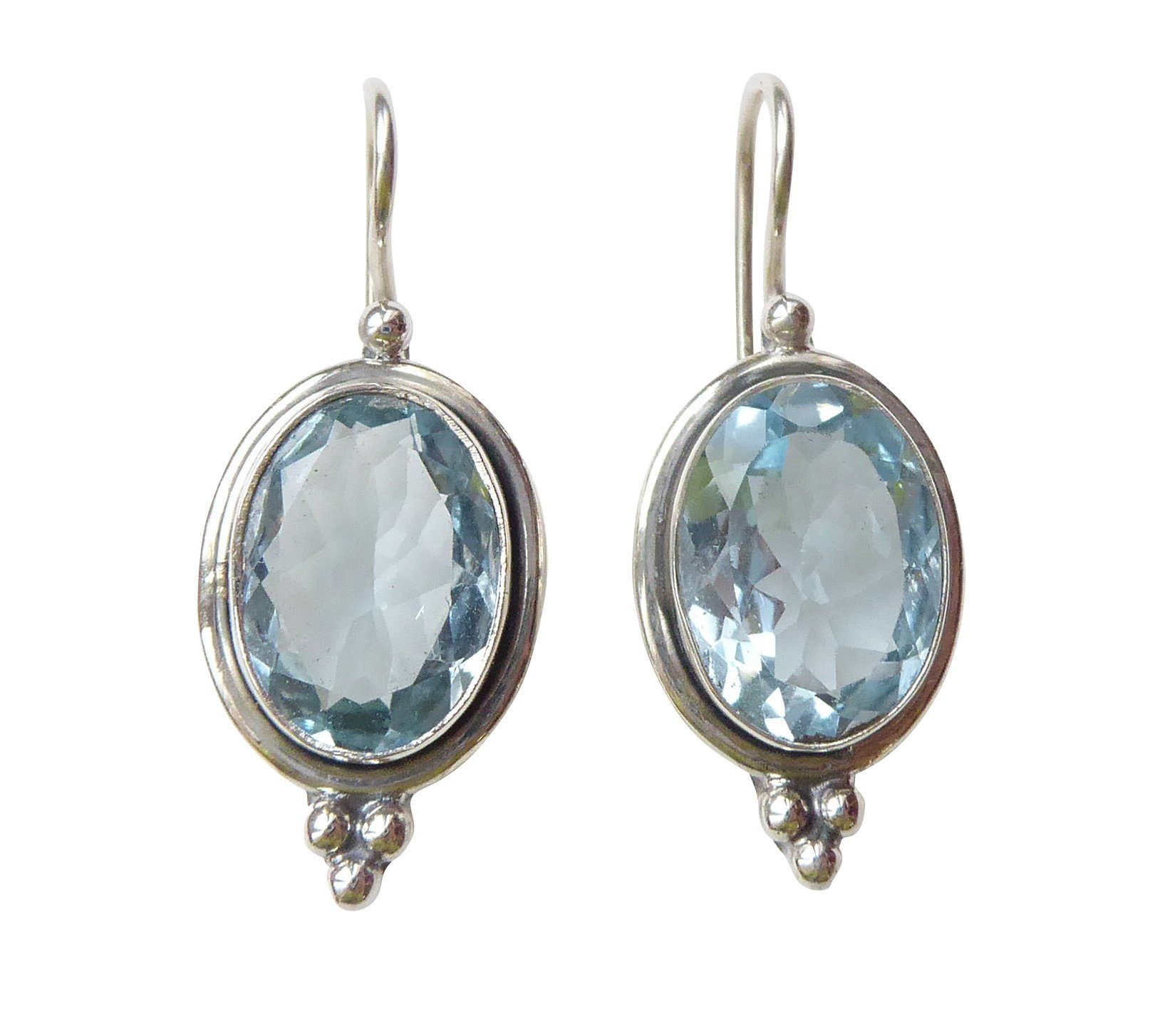 Mugello Paar Серьги Marte blauer Topas (Silber) Geschenk Fest Ball Hingucker chic, Handarbeit aus kleiner florentinischen Manufaktur, Vintageschmuck