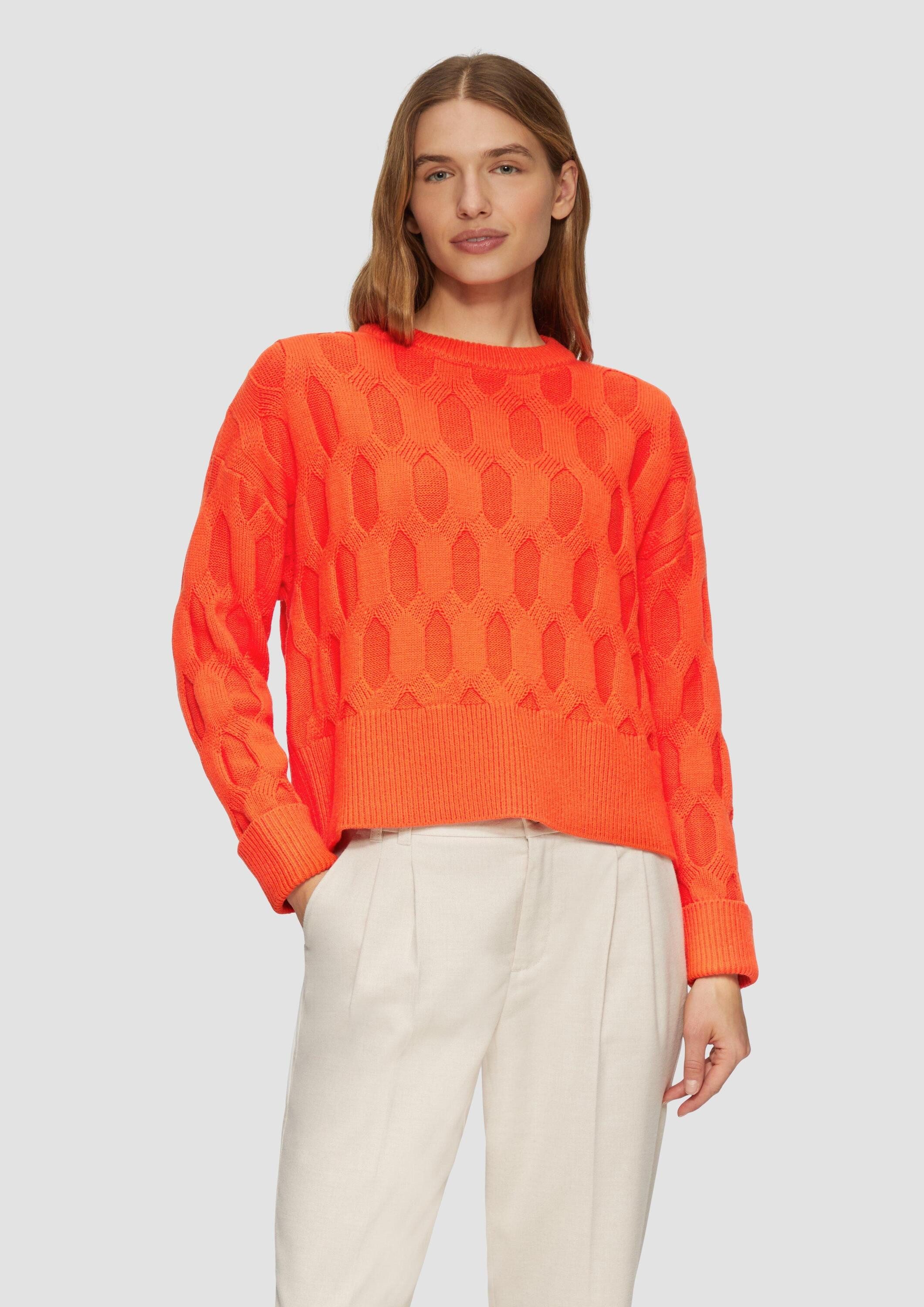 s.Oliver Longpullover Strickpullover Oversized Pullover mit Strickmuster günstig online kaufen