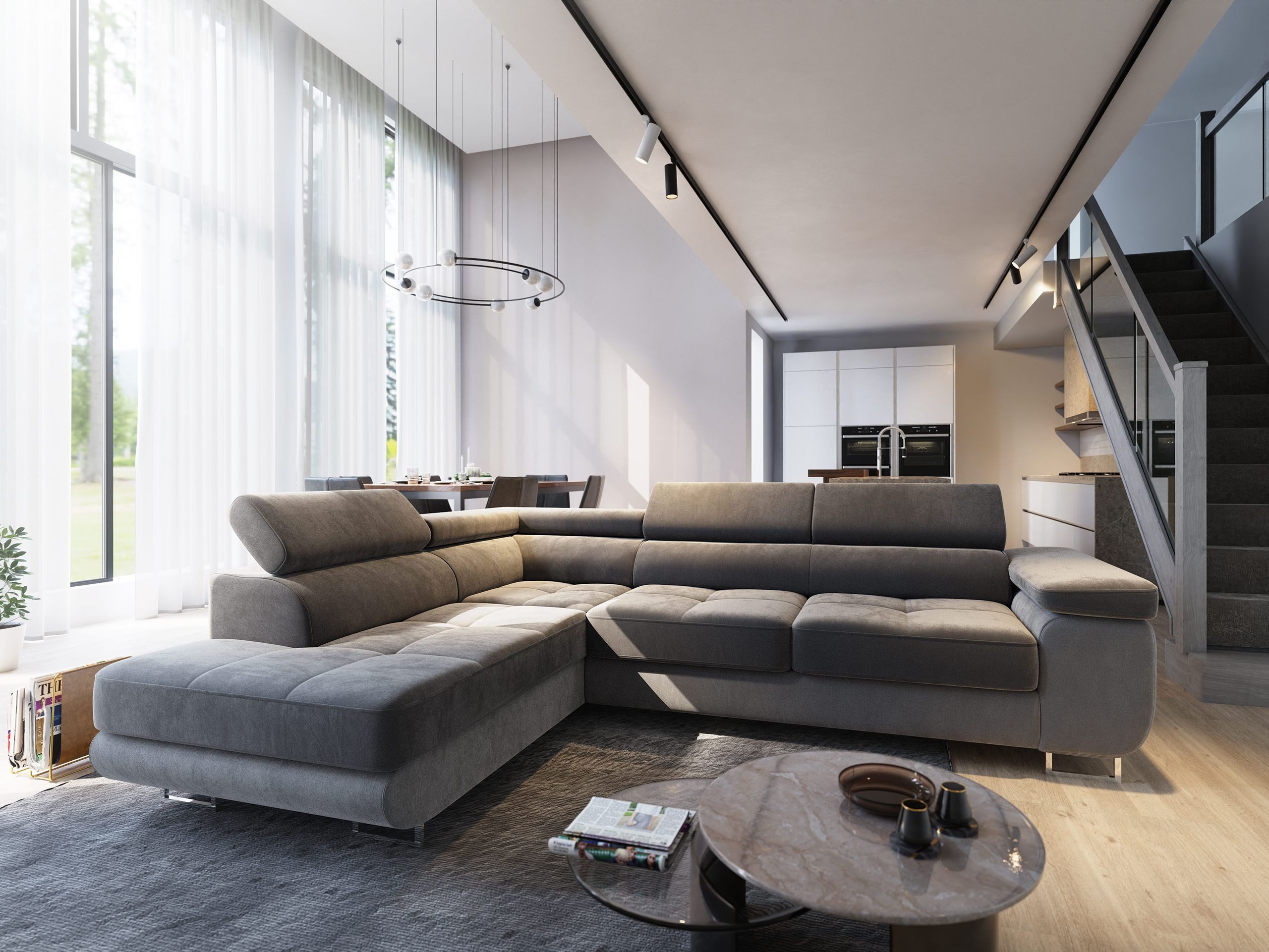 Masseno Ecksofa SELVA mit Schlaffunktion L-Form, Sofa mit Bettkasten günstig online kaufen