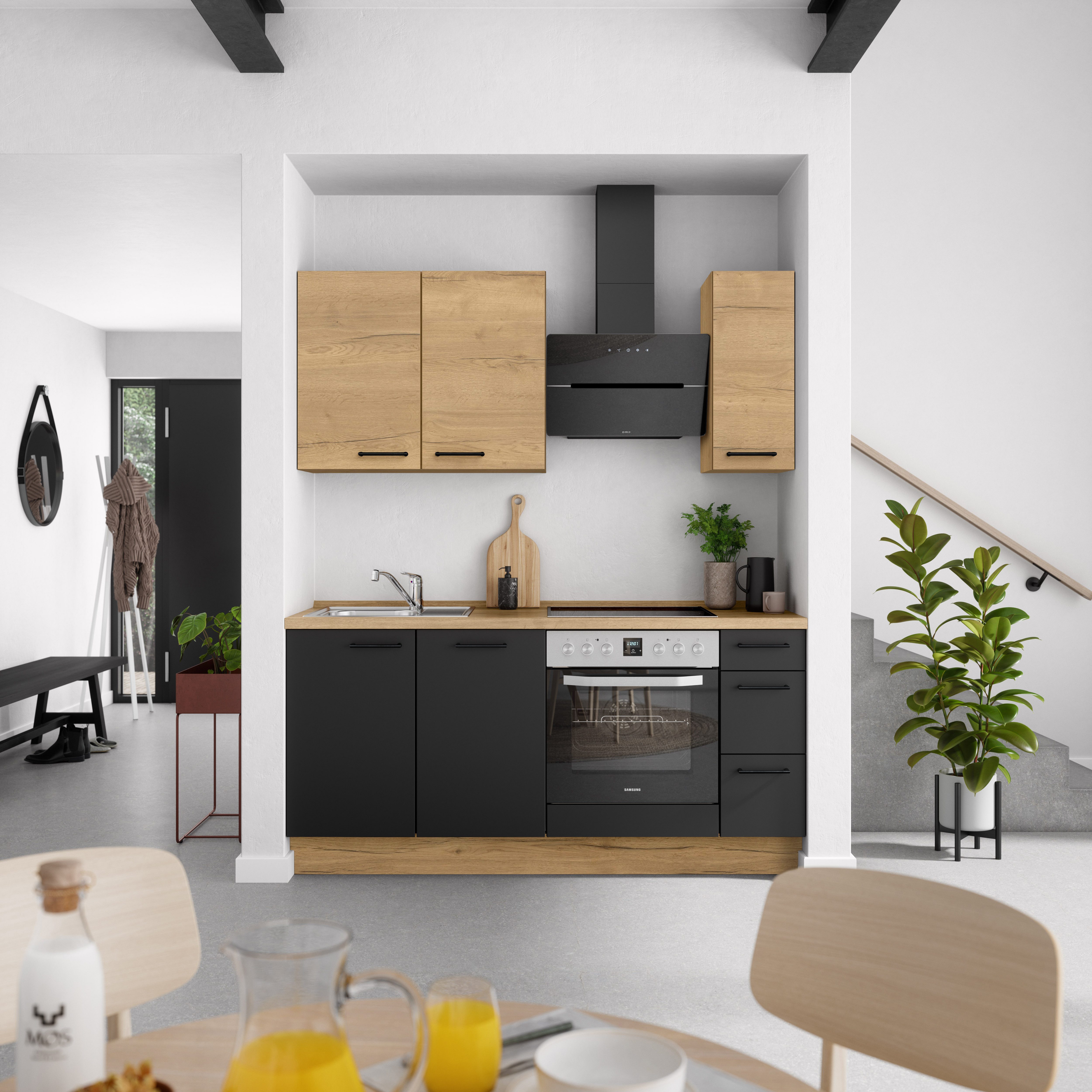 nobilia® Küchenzeile "MIAMI", NEU: individuell anpassbar mit gratis Profi-Beratung, vormontiert, Breite 180 cm, Ausrichtung wählbar, wahlw. mit E-Geräten