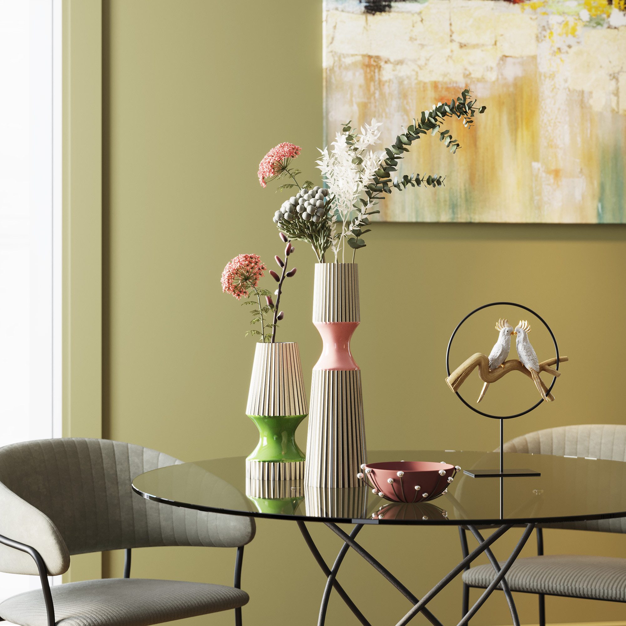 Kare Design Tischvase Vase Calabria Grün günstig online kaufen