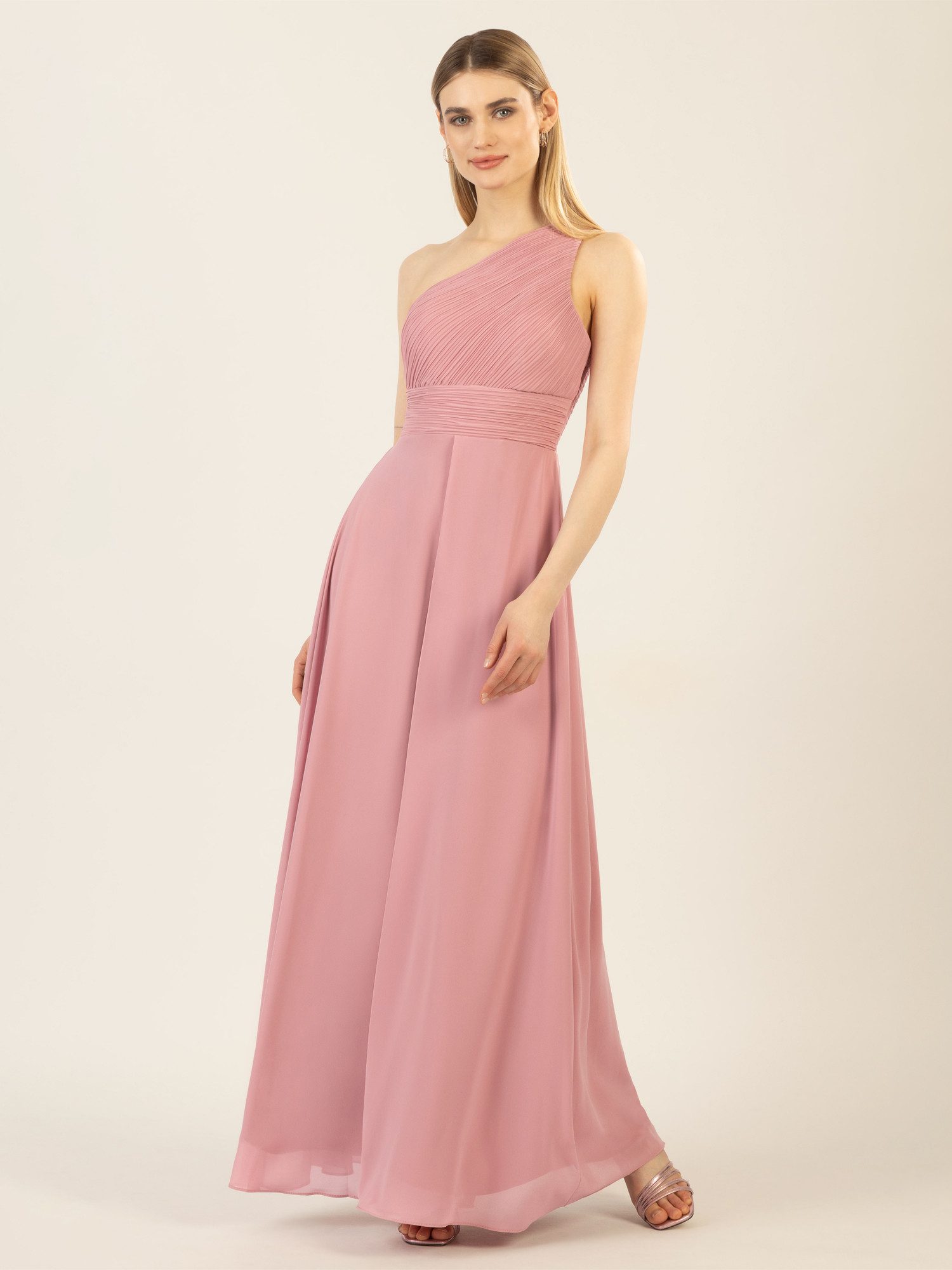 Apart Abendkleid mit Plissee- Drapierung vorne günstig online kaufen