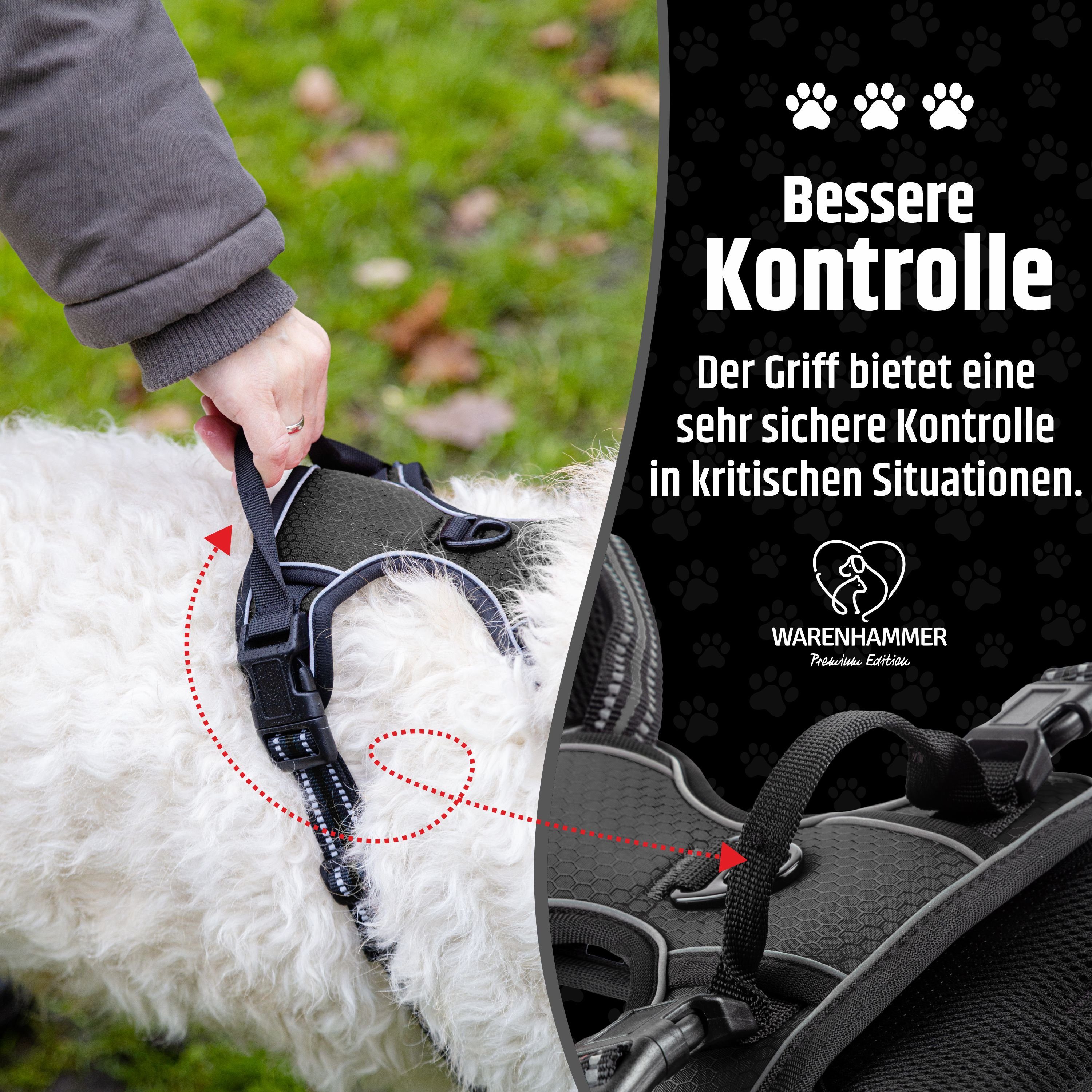 Warenhammer Hunde-Geschirr Hundegeschirr für Hunde, Anti Zug Hundegeschirr reflektierend