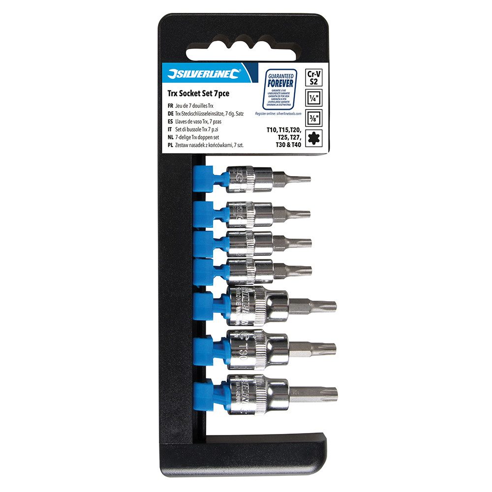 Steckschlüssel Steckschlüsseleinsätze T10–T40 Satz 1/4-Zoll- und 3/8-Zoll-Antrieb