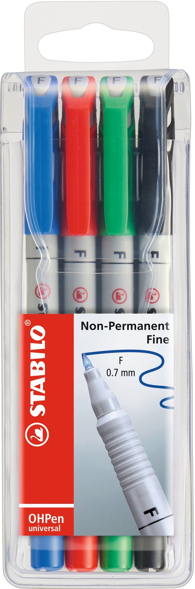 STABILO Kugelschreiber STABILO 4er Nonpermanent-Marker universal, OHPen