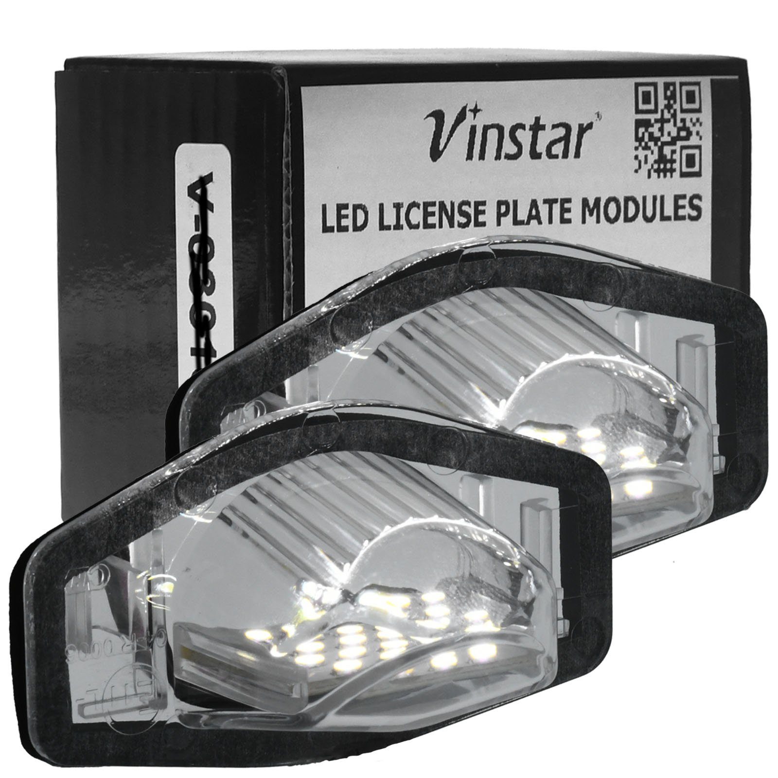 Vinstar KFZ-Ersatzleuchte LED Kennzeichenbeleuchtung E-geprüft für HONDA, kompatibel mit: HONDA Civic IX Jazz CR-V FR-V HR-V Insight