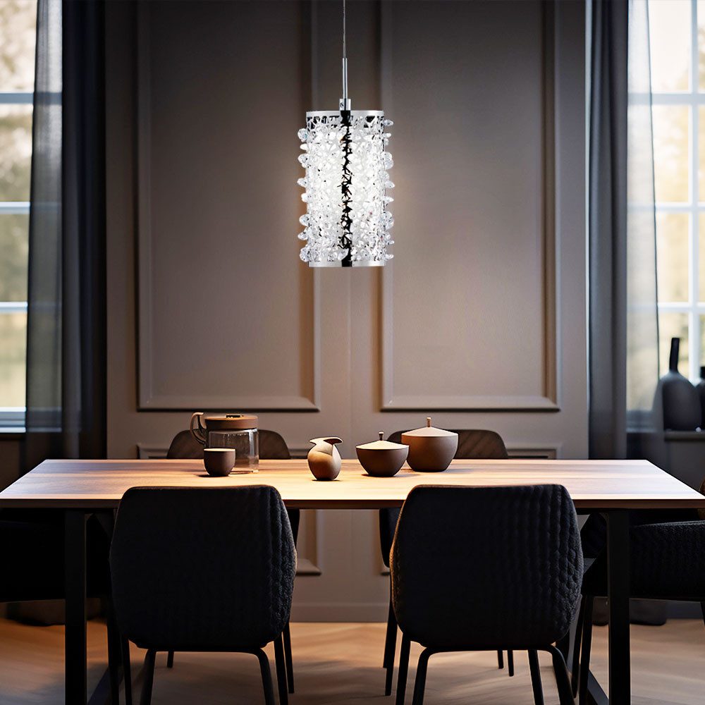 FISCHER & HONSEL LED Pendelleuchte, LED-Leuchtmittel fest verbaut, Warmweiß, LED Kristall Pendelleuchte für Ihren Wohnraum GLOSSY