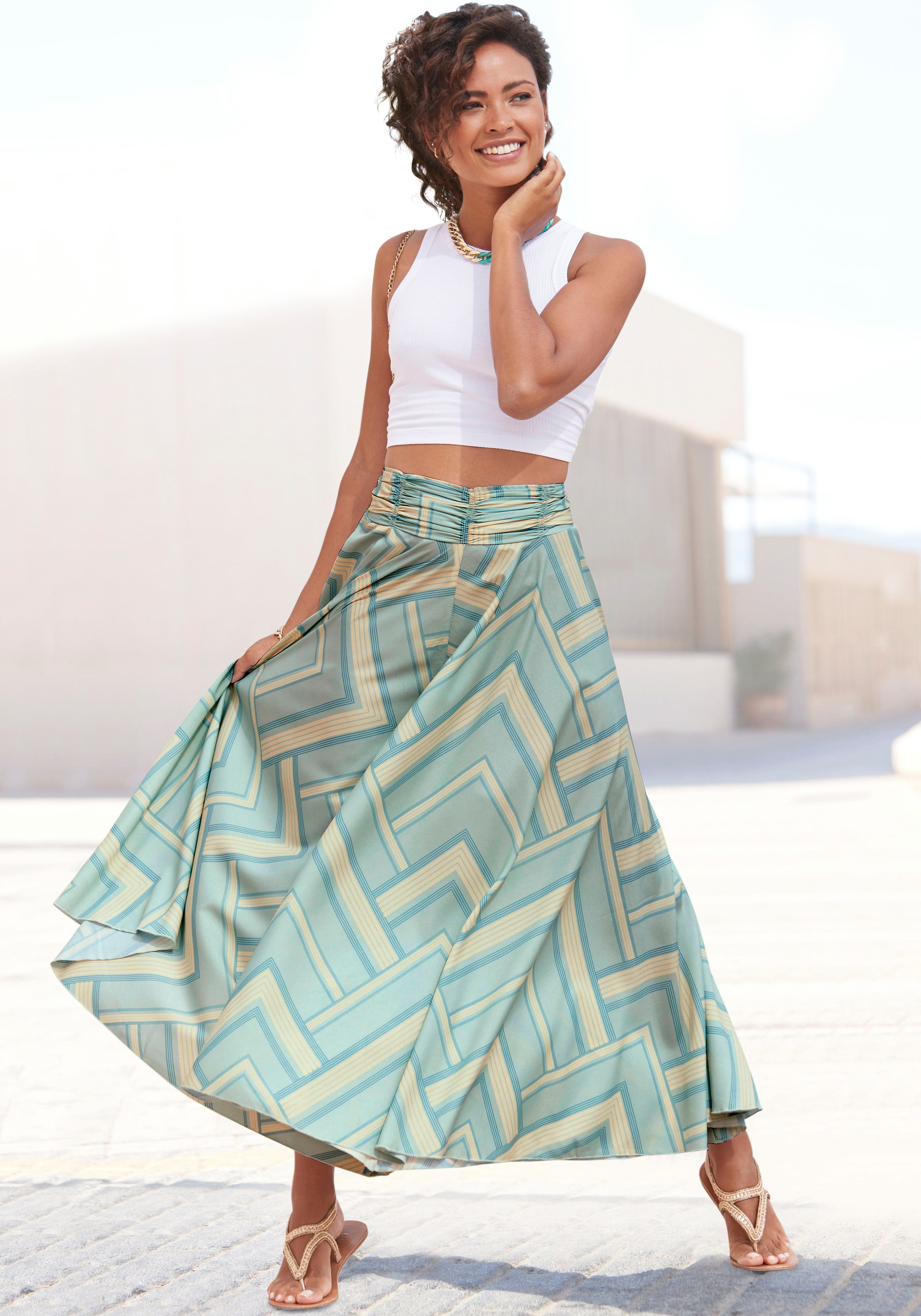 LASCANA Hosenrock aus glatter Ware, Culotte, extraweites Bein günstig online kaufen