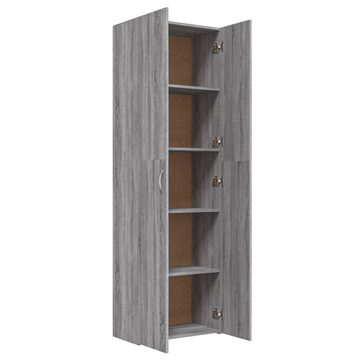 möbelando Aktenschrank 298547 (LxBxH: 32x60x190 cm) in Grau Sonoma mit 2 Türen und 5 Fächern