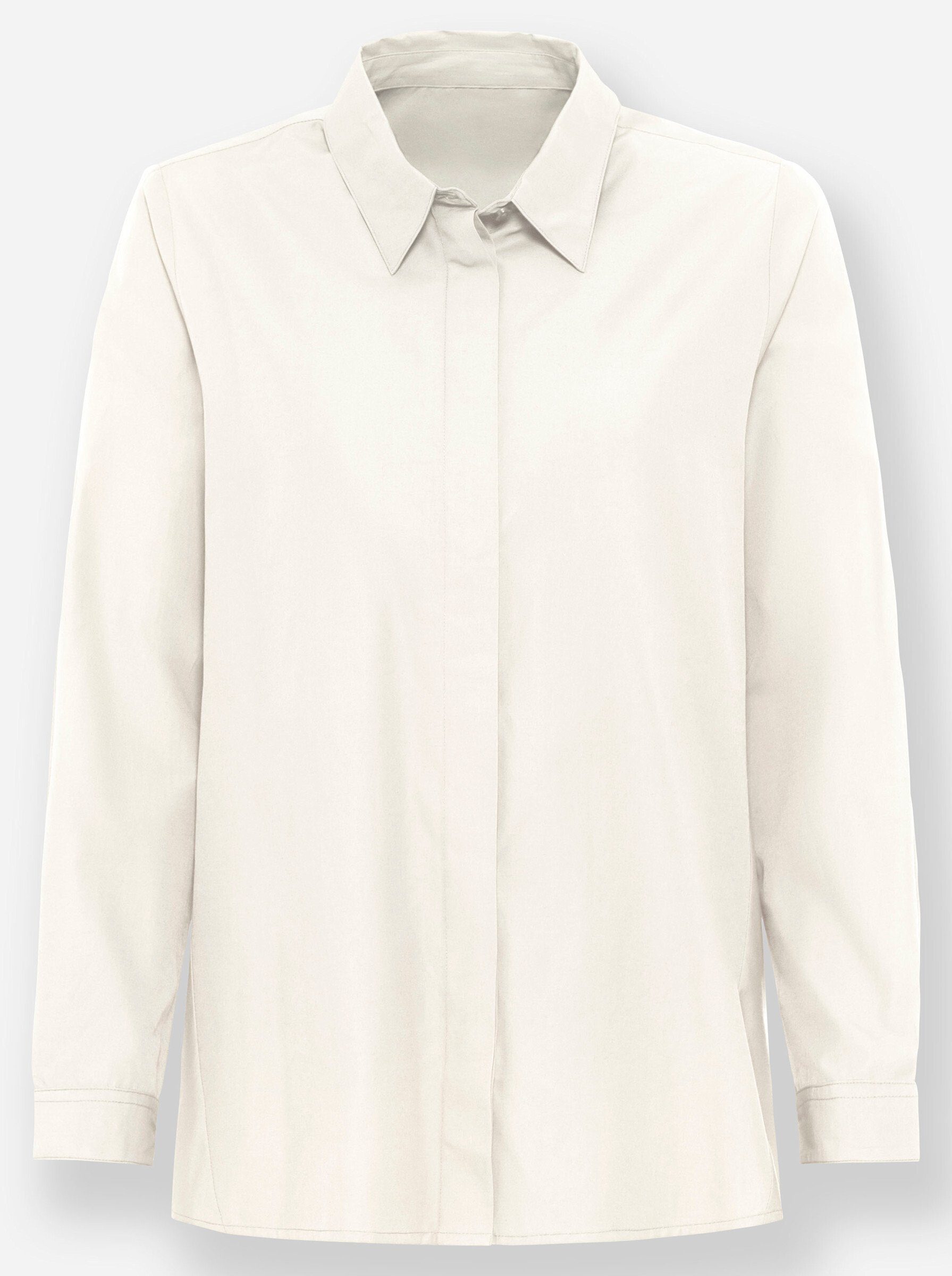 Klassische Bluse Longbluse Langarm
