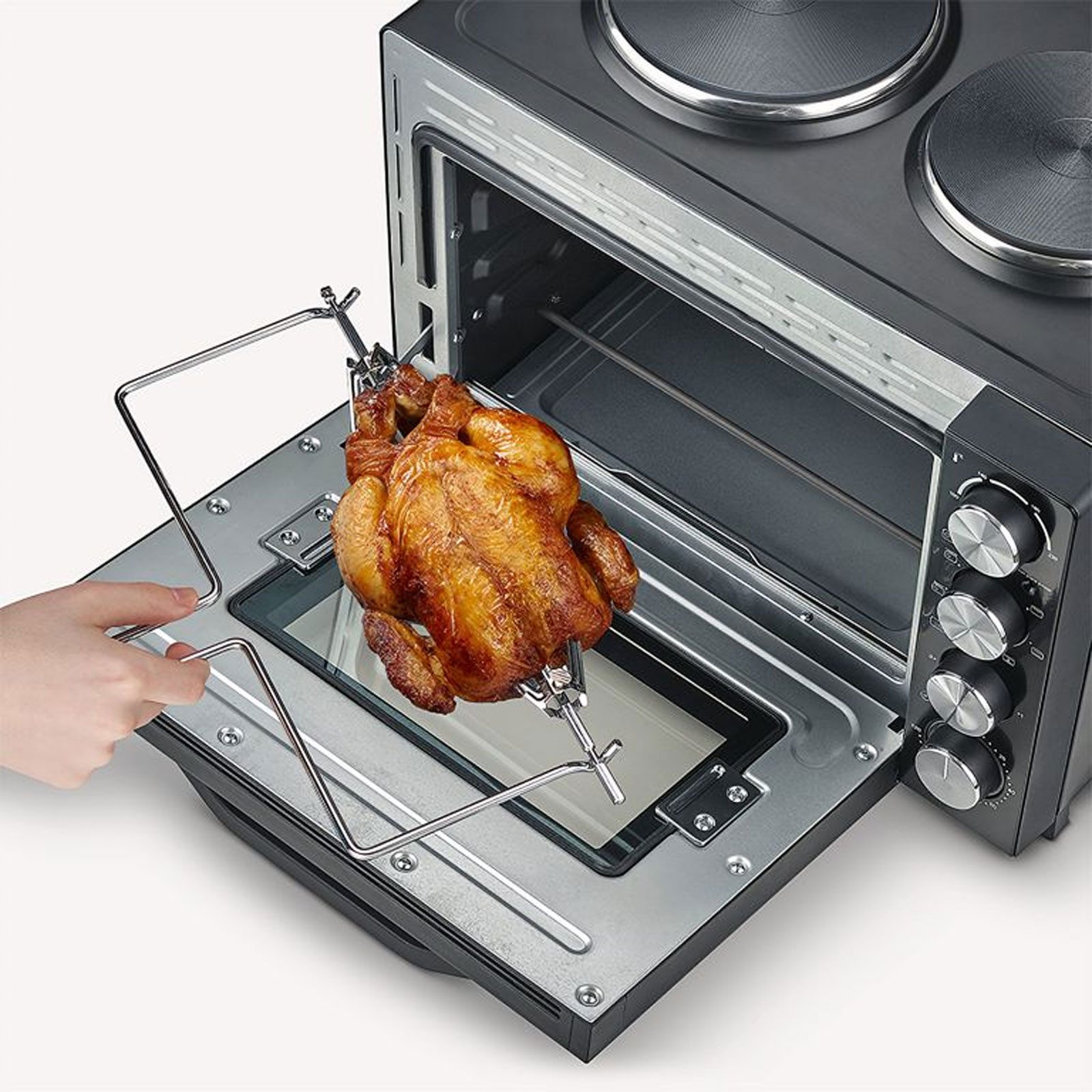 Severin Minibackofen TO 2074 Kleinküche, Multifunktional, Hochwertiges Design, Inklusiver Drehspieß – Bild 4 von 5