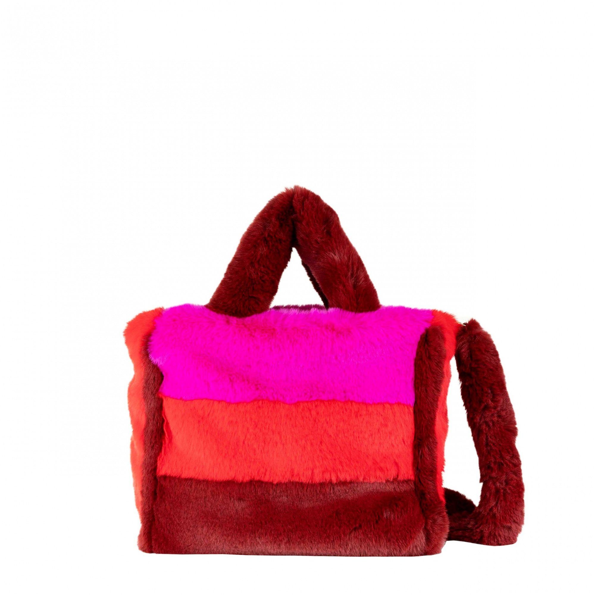 Soft Red Fur Handbag Handtasche Fake Biking Oilily Harlem