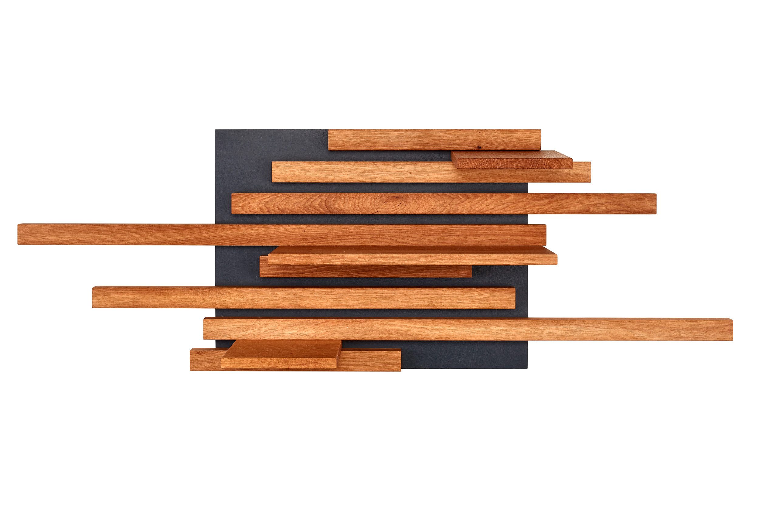 Living Oak Wandregal Eiche massiv mit Leisten auf Grundplatte handgefertigt günstig online kaufen