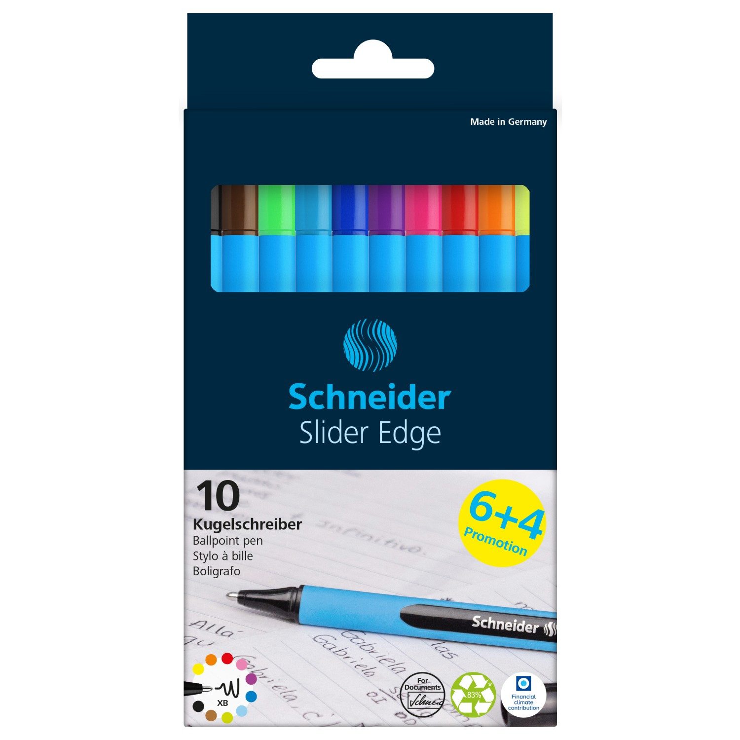 Schneider Kugelschreiber Slider Edge XB - 10er Kartonetui, (10-tlg)