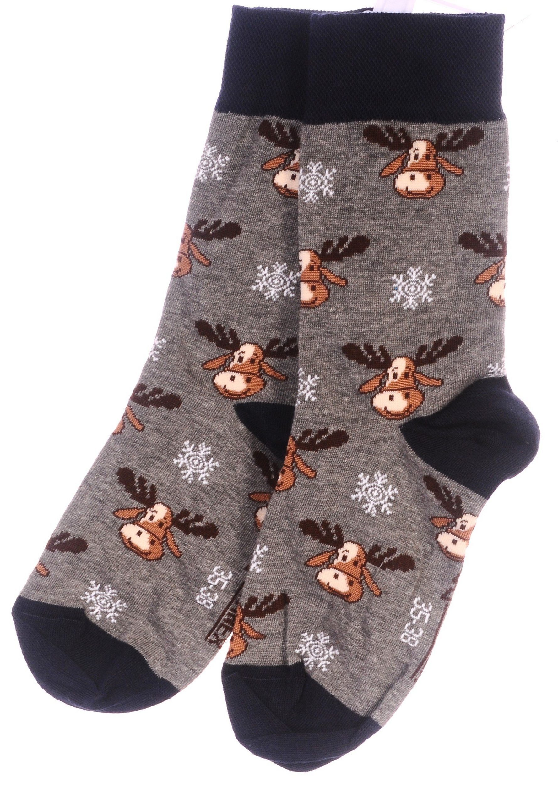 Martinex Socken Freizeitsocken 1 Paar Socken Strümpfe weihnachtlich mit Rentieren Weihnachtssocken für ganze Familie 35 36 37 38 39 40 41 43 45