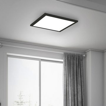 Briloner Leuchten LED Panel 7191-015, ultraflach, LED fest verbaut, Neutralweiß, Deckenlampe, 29,5x29,5x5,5cm, Schwarz, 12W, Wohnzimmer, Schlafzimmer