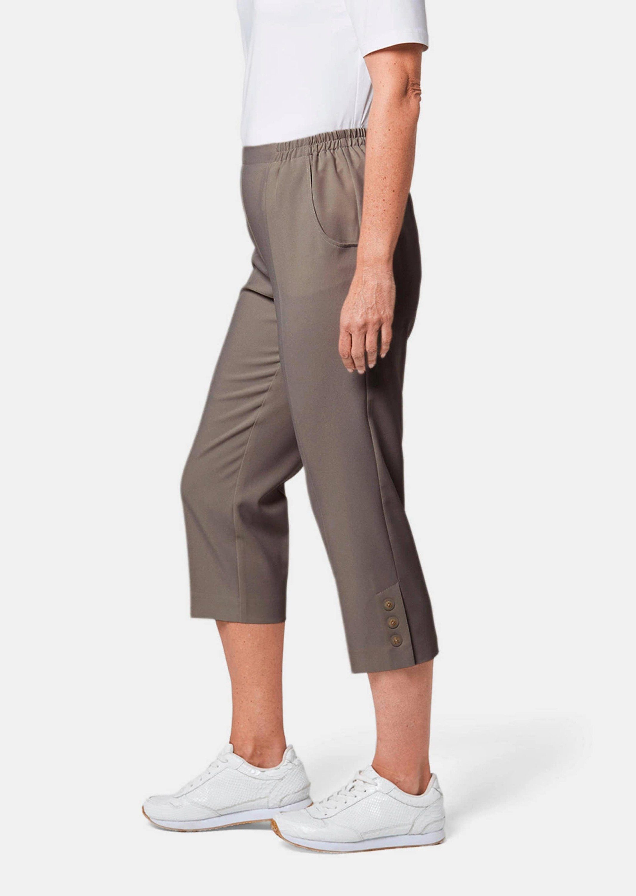 GOLDNER Capri-Schlupfhose Pflegeleichte taupe Caprihose