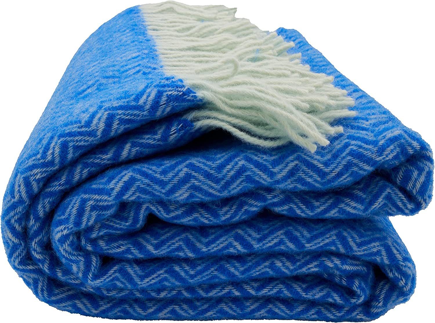 Wolldecke Fair De Luxe Wolldecke 100% Wolle, Plaid/Wohndecke, Blau, Heinric günstig online kaufen