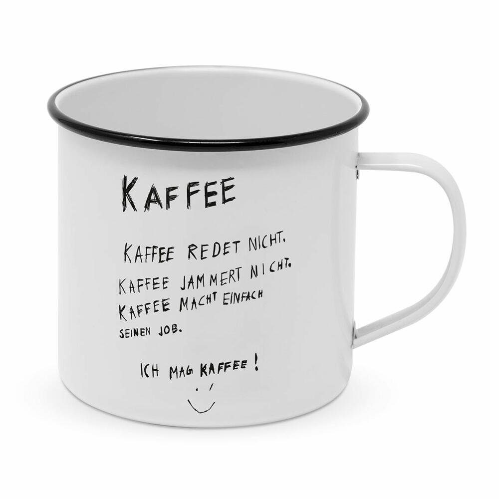 PPD Tasse Kaffee redet nicht Happy Metal Mug 500 ml, Metall