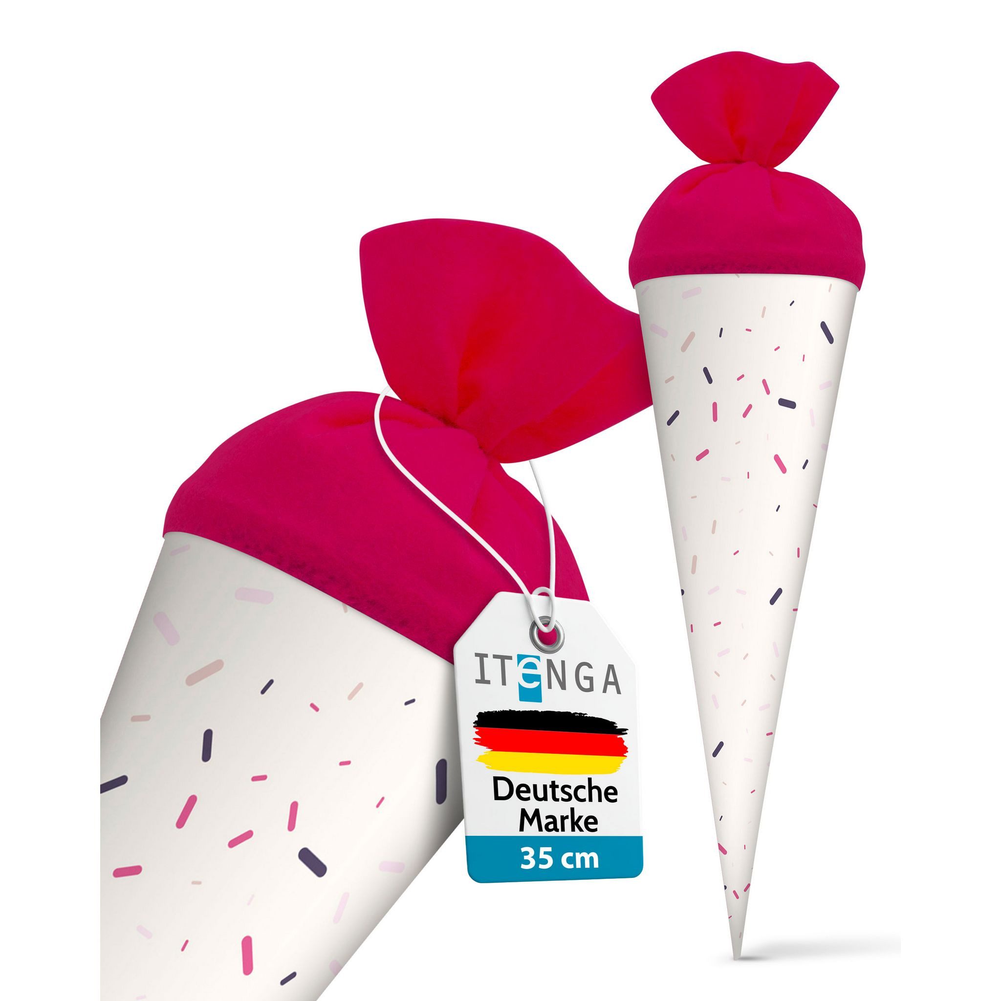 itenga Schultüte itenga Geschwister Schultüte 35cm "Muster Memphis" Rosa Lila Pastell