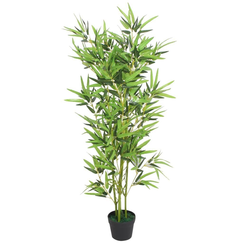 Kunstpflanze Künstliche Bambuspflanze mit Topf 120 cm Grün