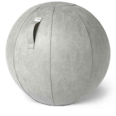 VLUV Sitzball »VLUV BOL Vega Sitzball, ergonomisches Sitzmöbel für Büro und Zuhause, Farbe: Cement (Grau), Ø 60cm - 65cm, Bezug aus veganem Kunstleder, robust und formstabil, mit Tragegriff«