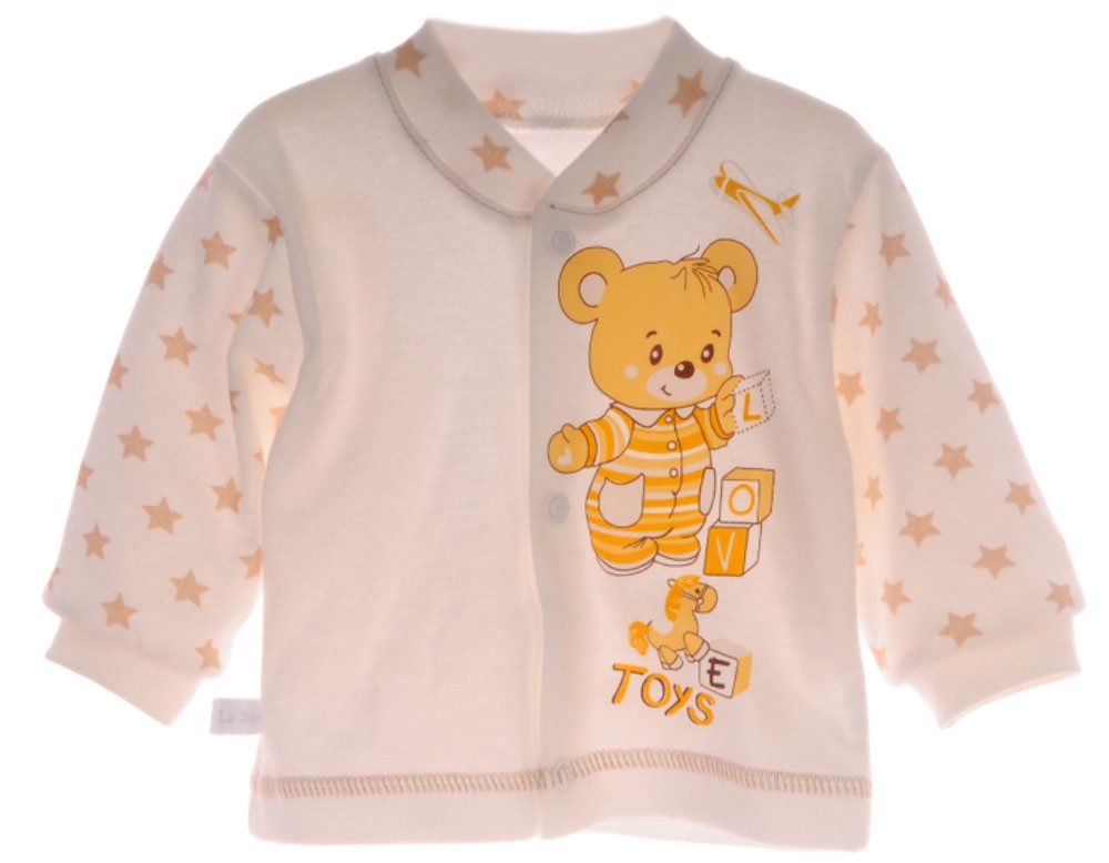 La Bortini Langarmshirt & Hose Baby Anzug Hemdchen Schulupfhose in Creme (Set, Baby Mädchen und Jungen, unisex) aus Baumwolle, neutral, 44 50 56 62 68 74