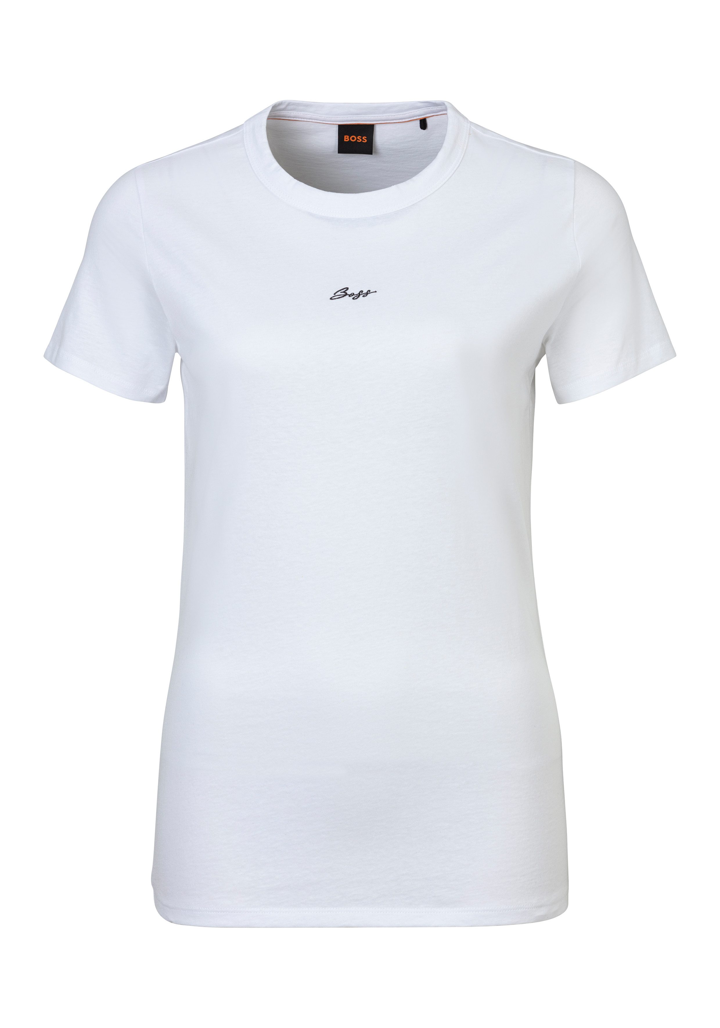 BOSS ORANGE T-Shirt Elogo Premium Damenmode mit Label-Stitching günstig online kaufen