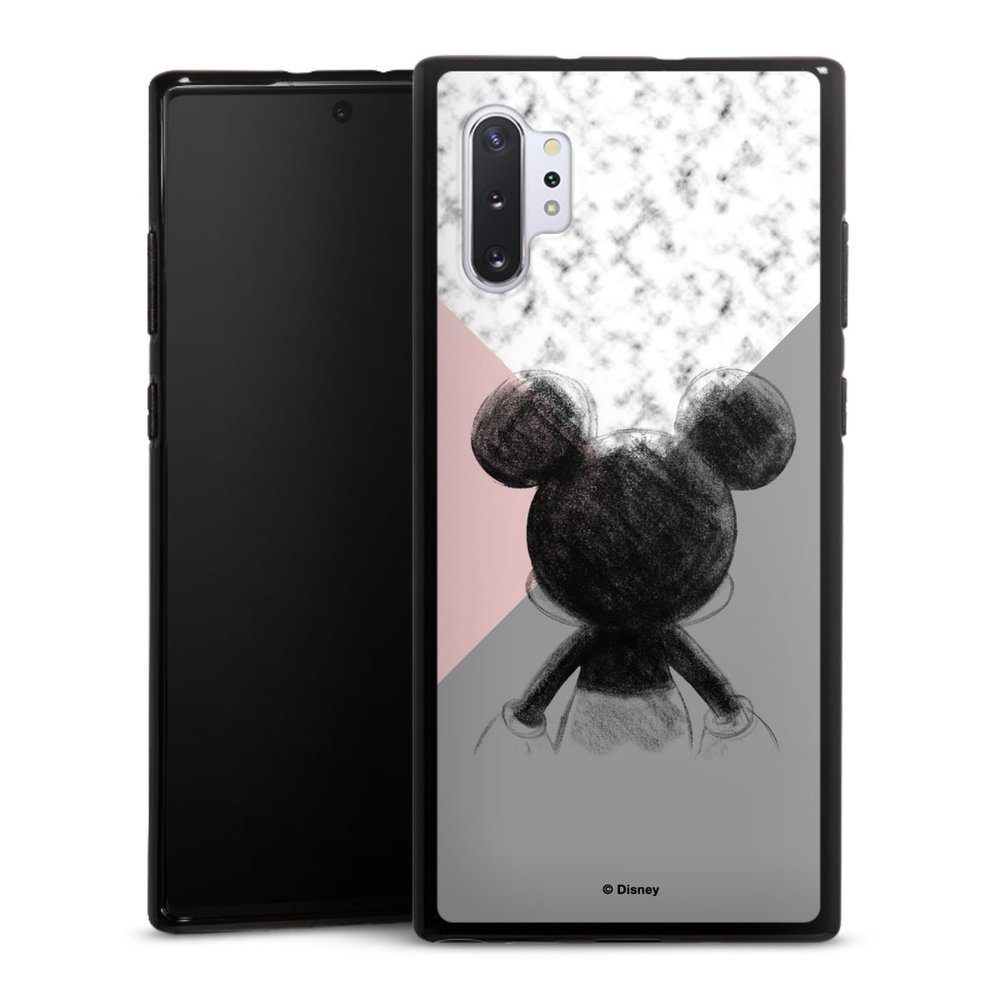 DeinDesign Handyhülle Disney Marmor Mickey Mouse Mickey Mouse Scribble,  Samsung Galaxy Note 10 Plus Silikon Hülle Bumper Case Smartphone Cover