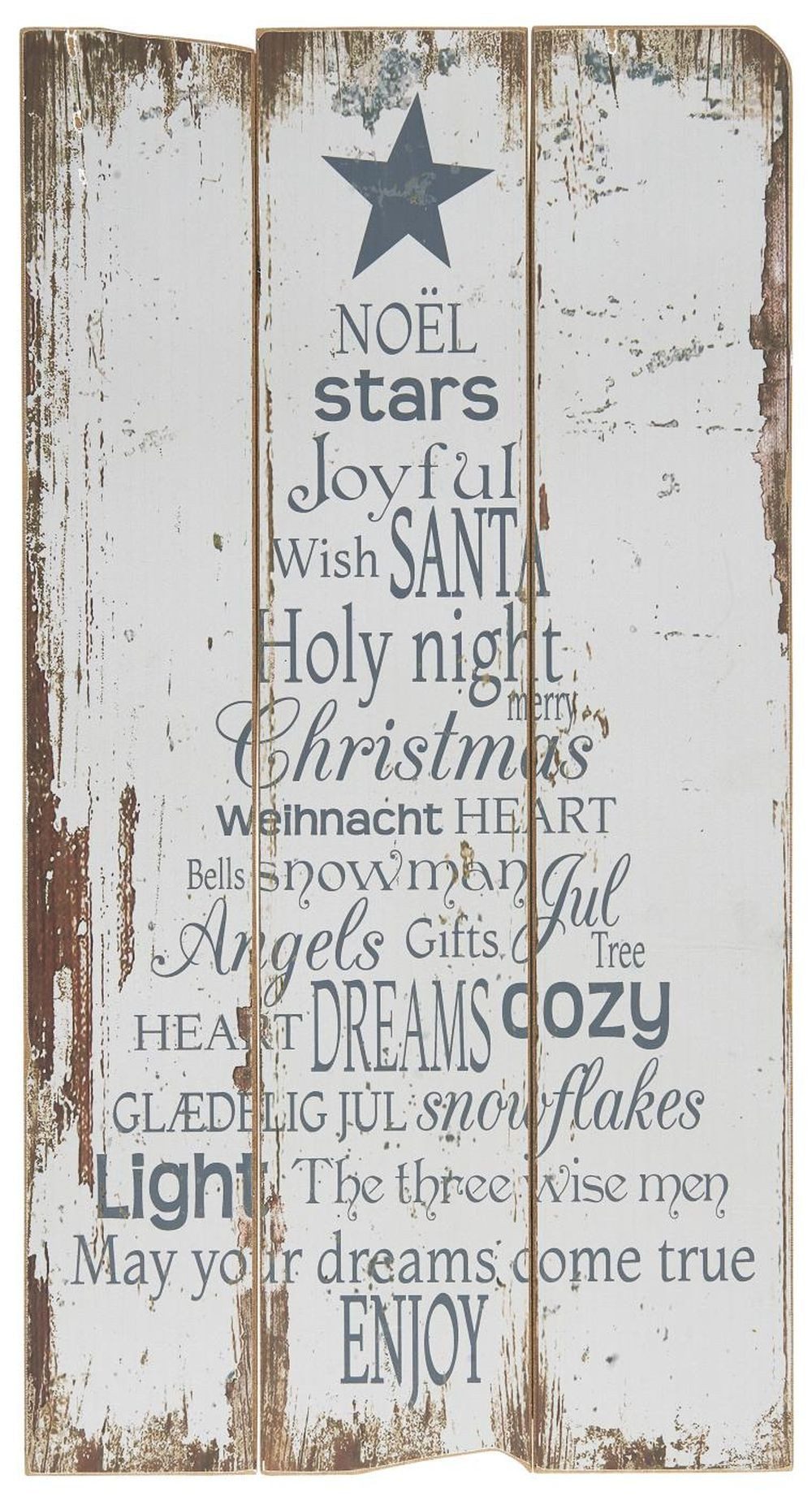 Ib Laursen Dekoobjekt Wandschild Holzschild Weihnachtsdeko Weihnachten Weiß günstig online kaufen